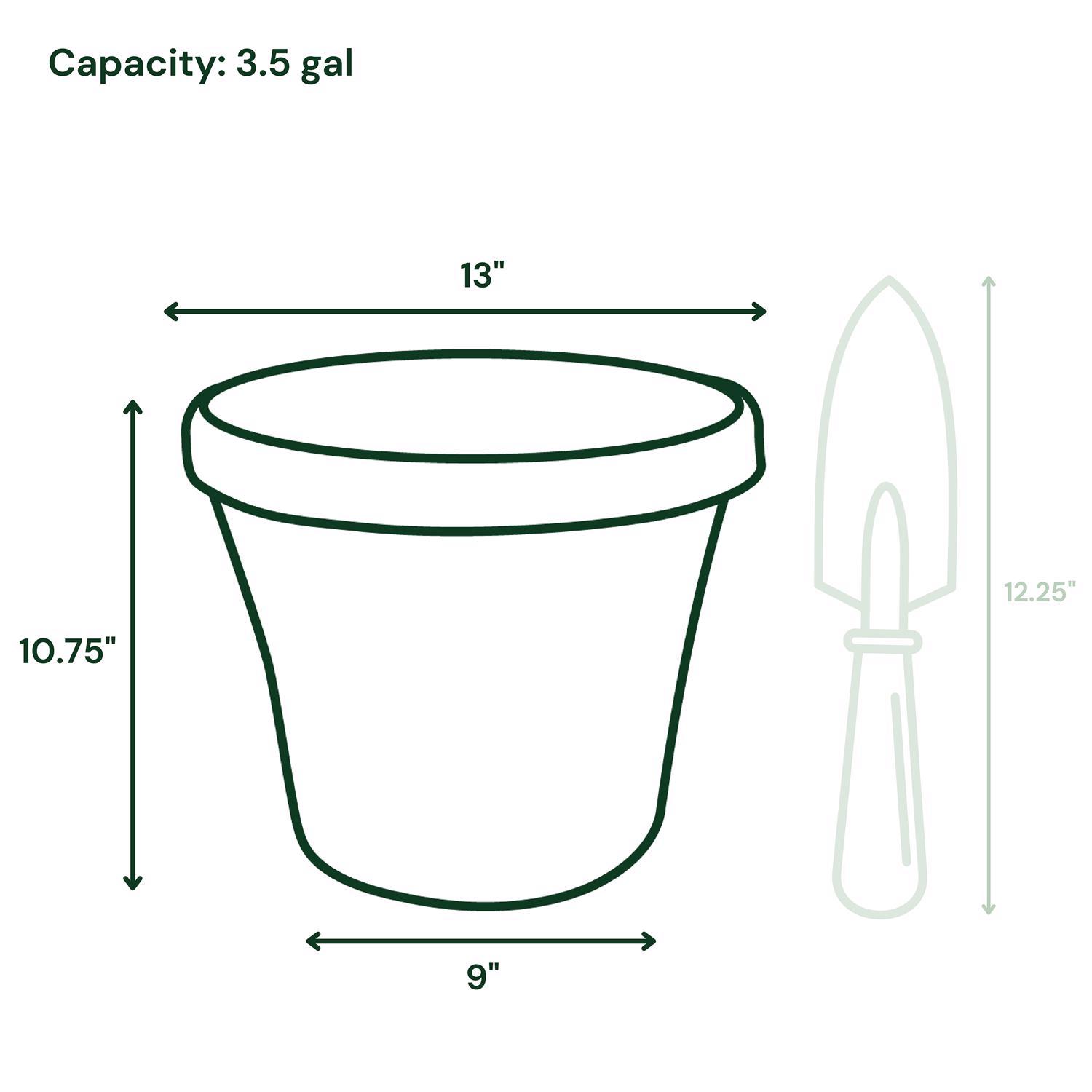 Bloem Terra 10.75 in. H X 13 in. W Resin Traditional Planter Terracotta Clay