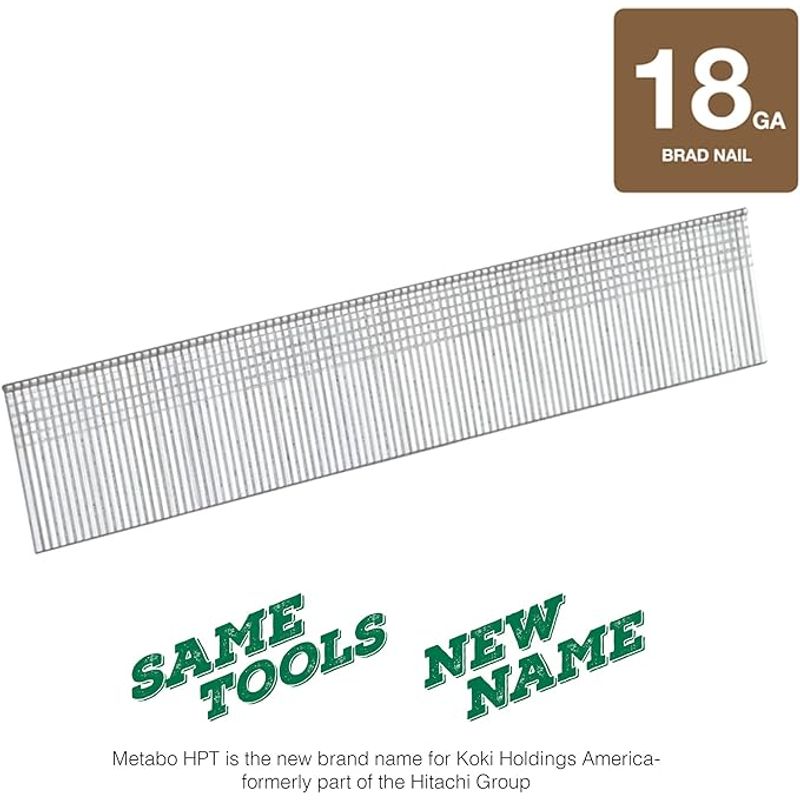 Metabo HPT 18 Gauge Electro Galvanized Brad Nails 1in.x 18 GA EG 5000 Count