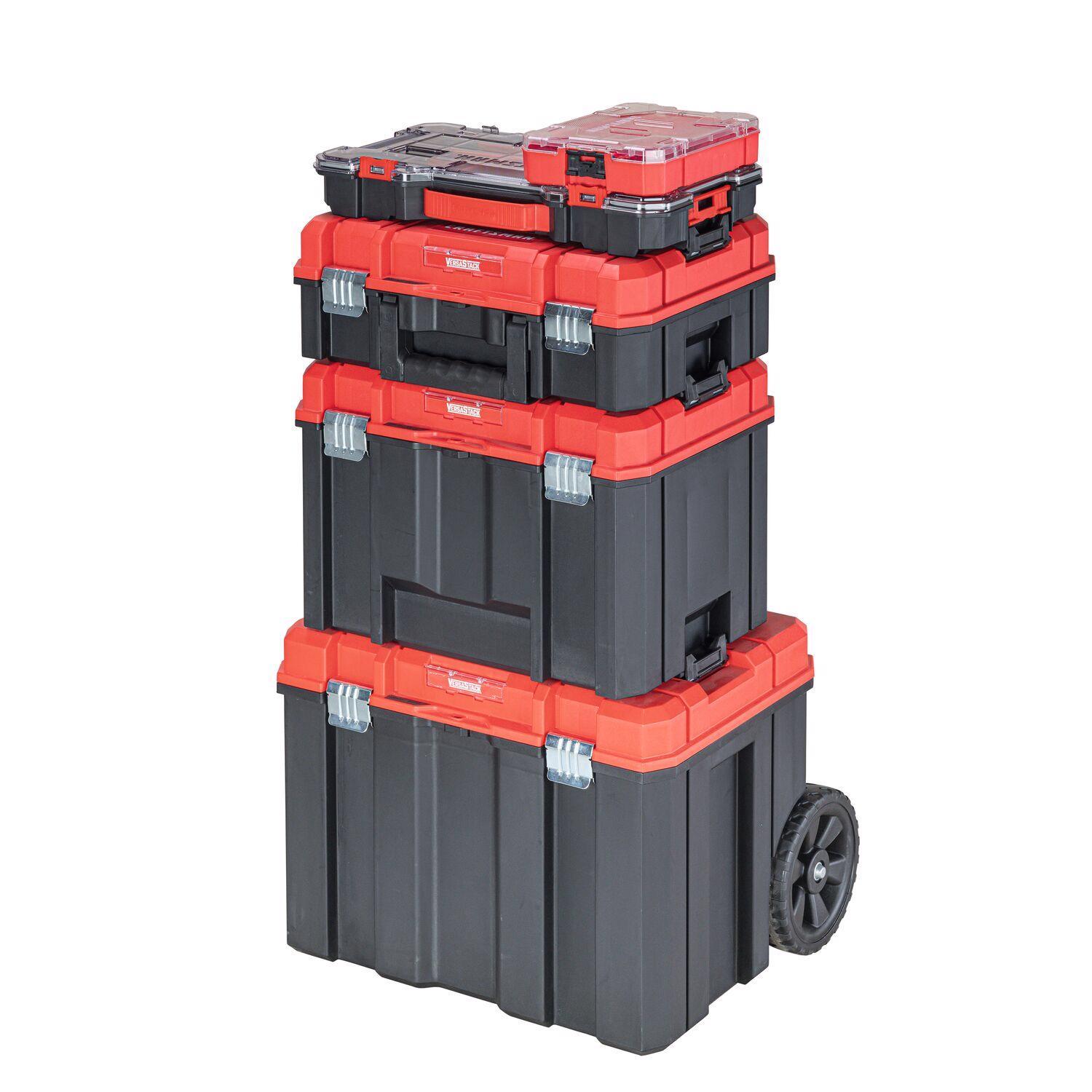 CRAFTSMAN VersaStack 9.84 in. W X 2.73 in. H Small Parts Bin Plastic 20 compartments Black/Red