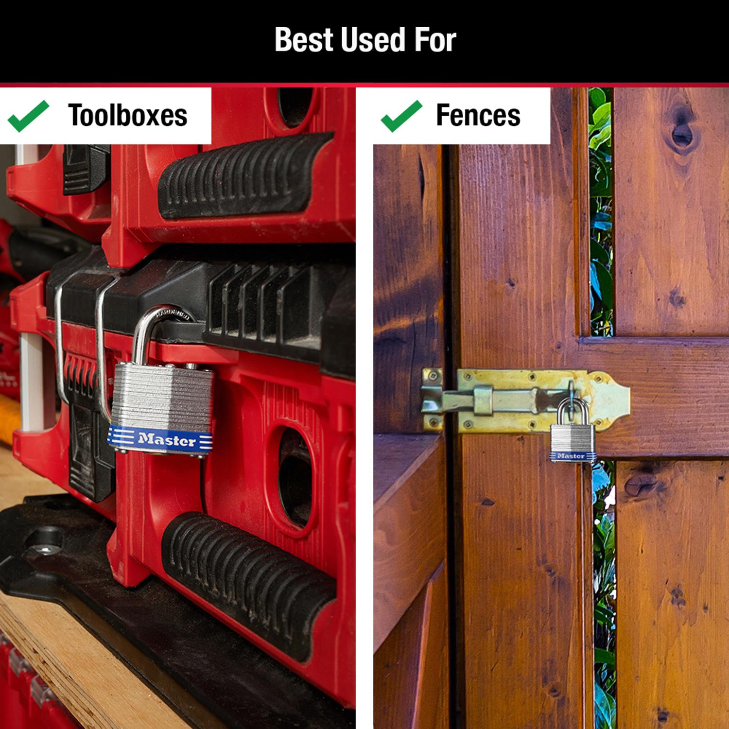 Master Lock 1-5/16 in. H X 1-9/16 in. W Laminated Steel Double Locking Exterior Padlock