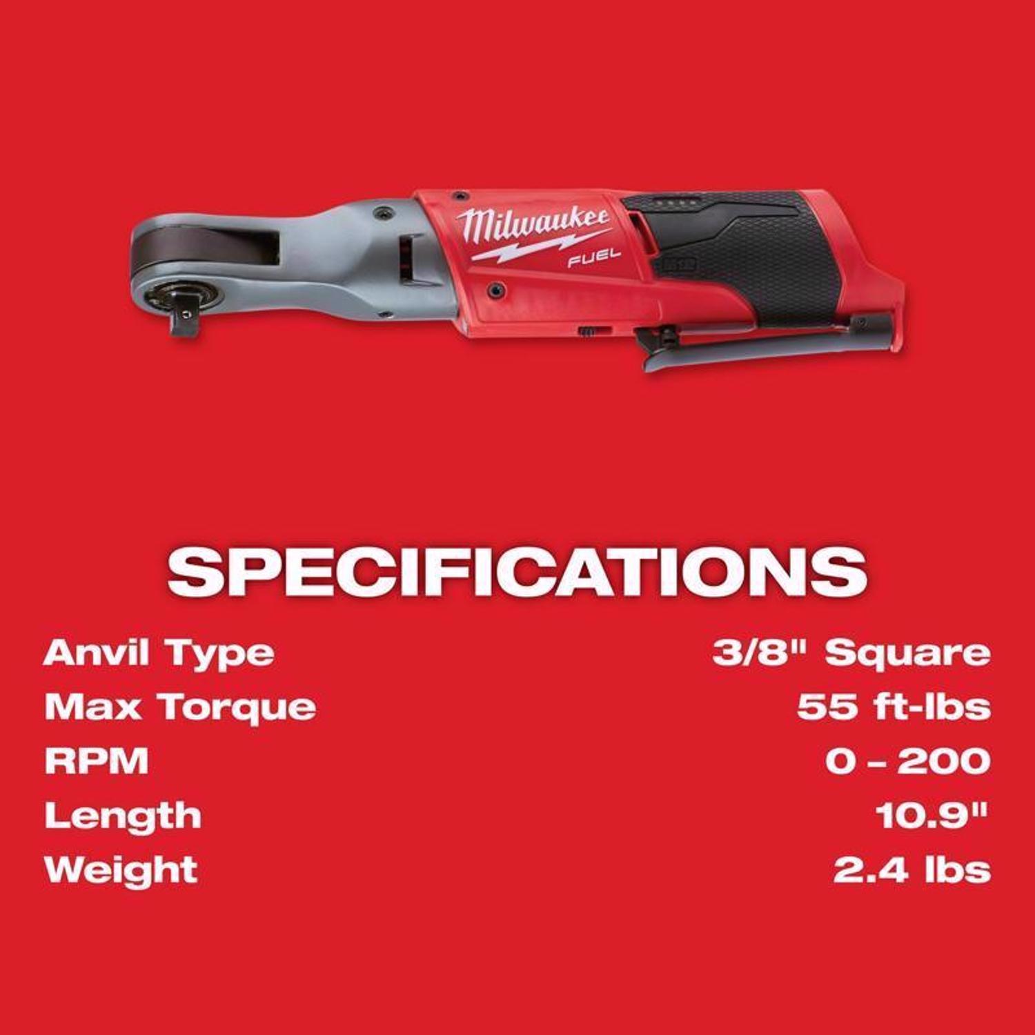 Milwaukee M12 FUEL 3/8 in. Brushless Cordless Ratchet Tool Only