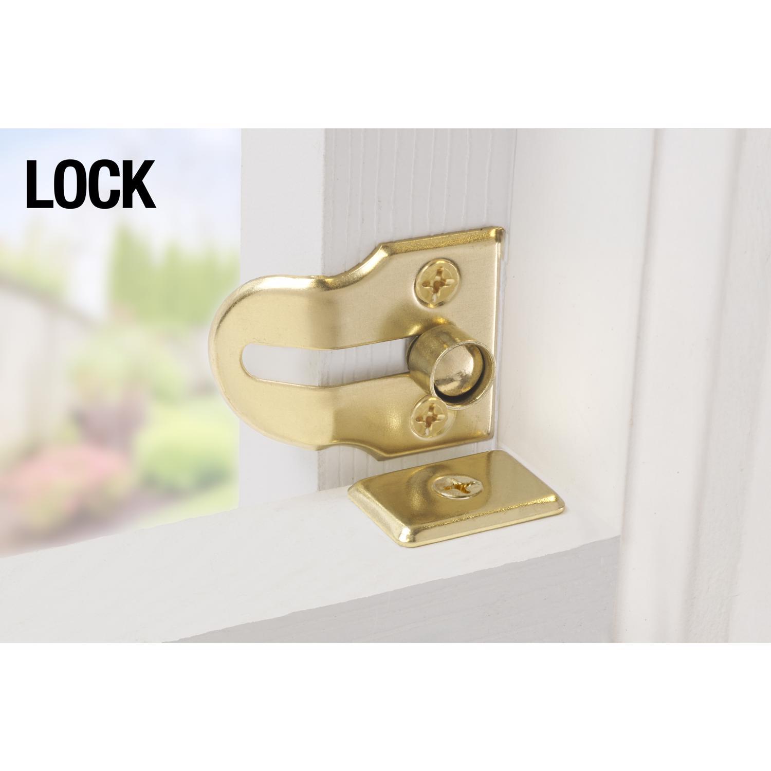 Ace Metallic Brass Window Lock 2 pk