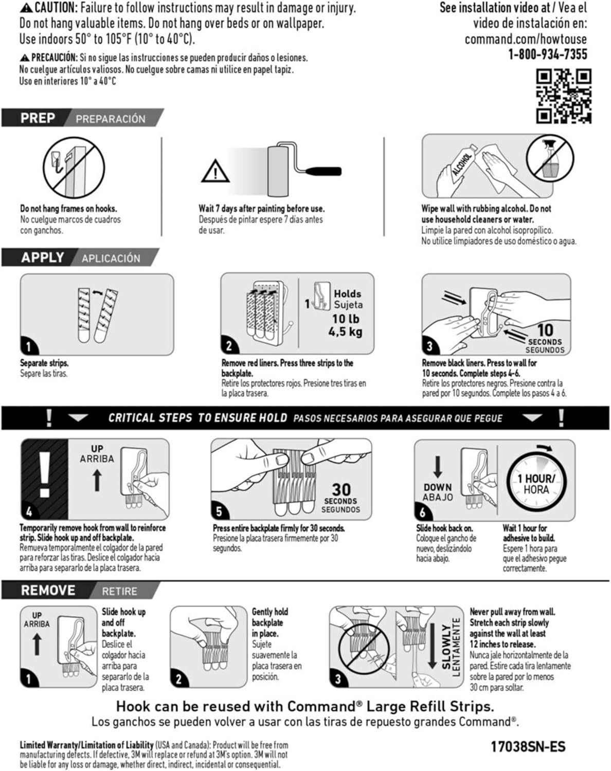Command Extra Large Satin Nickel Triple Hook