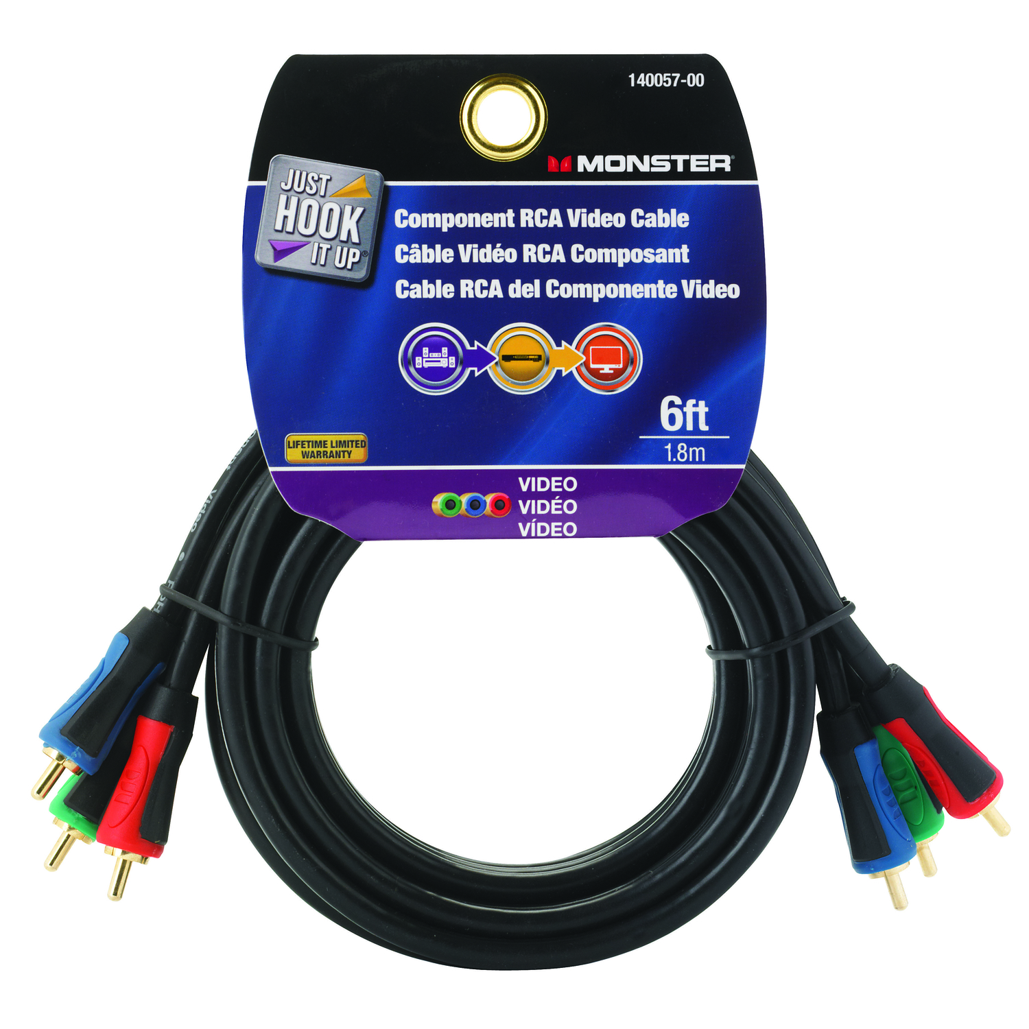Monster Just Hook It Up 6 ft. L Video Cable RCA