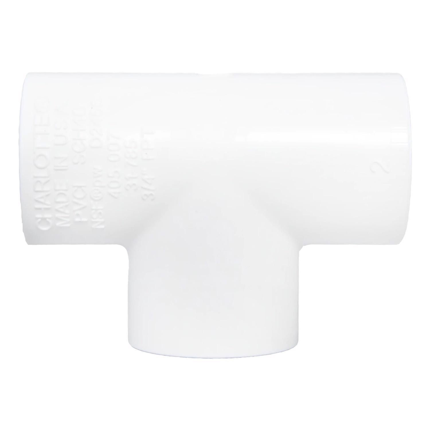 Charlotte Pipe Schedule 40 1/2 in. FPT X 1/2 in. D FPT PVC Threaded Tee 1 pk