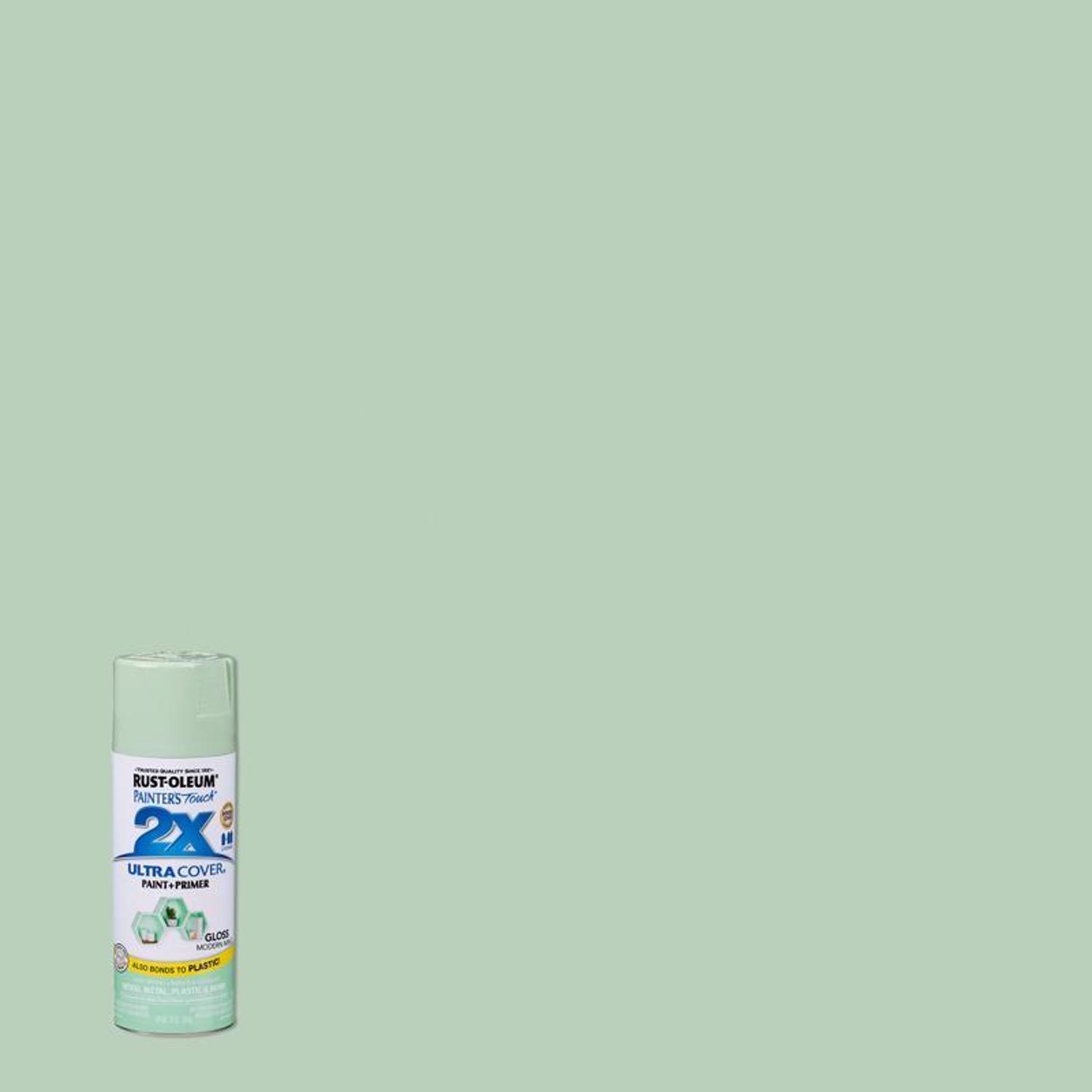 Rust-Oleum Painter's Touch 2X Ultra Cover Gloss Modern Mint Paint+Primer Spray Paint 12 oz