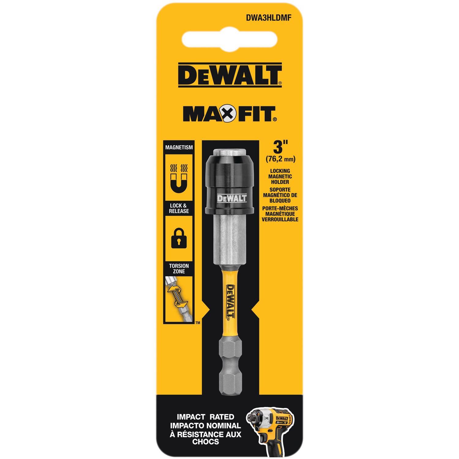 DEWALT Max Fit 3 in. Steel Magnetic Bit Holder 1/4 in. Hex Shank 1 pc