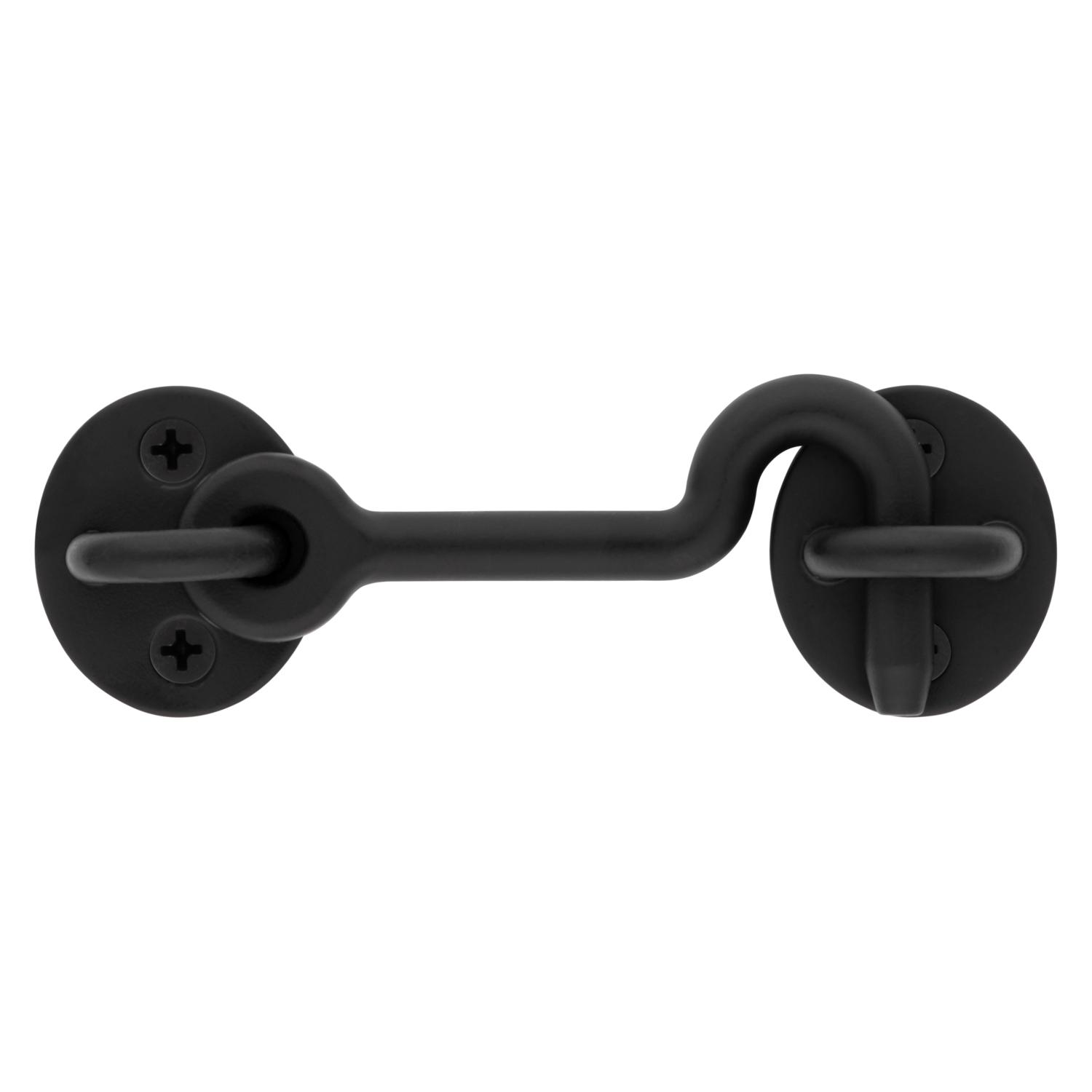 National Hardware 4 in. L Matte Black Steel Hook and Eye Closure 1 pc
