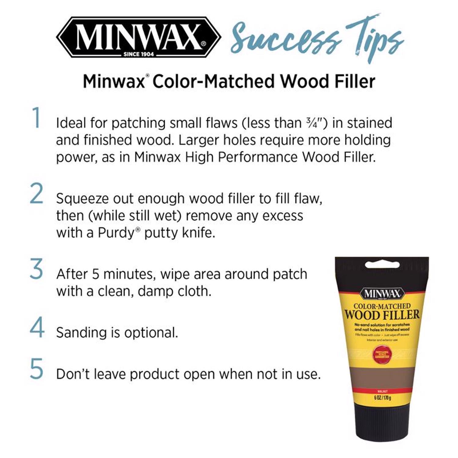 Minwax Color-Matched Natural Wood Filler 6 oz