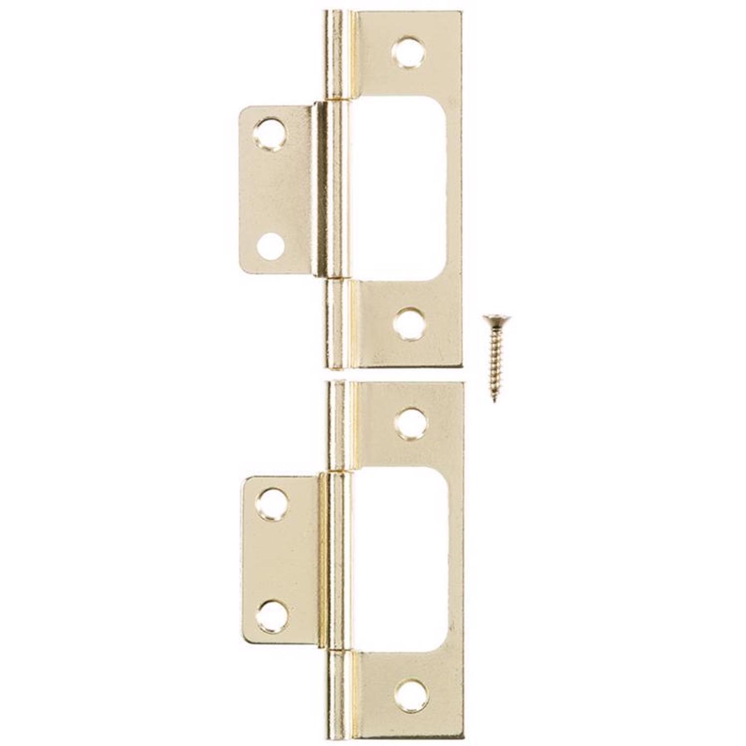 Ace 2.75 in. W X 3 in. L Bright Brass Brass Non-Mortise Hinge 2 pk