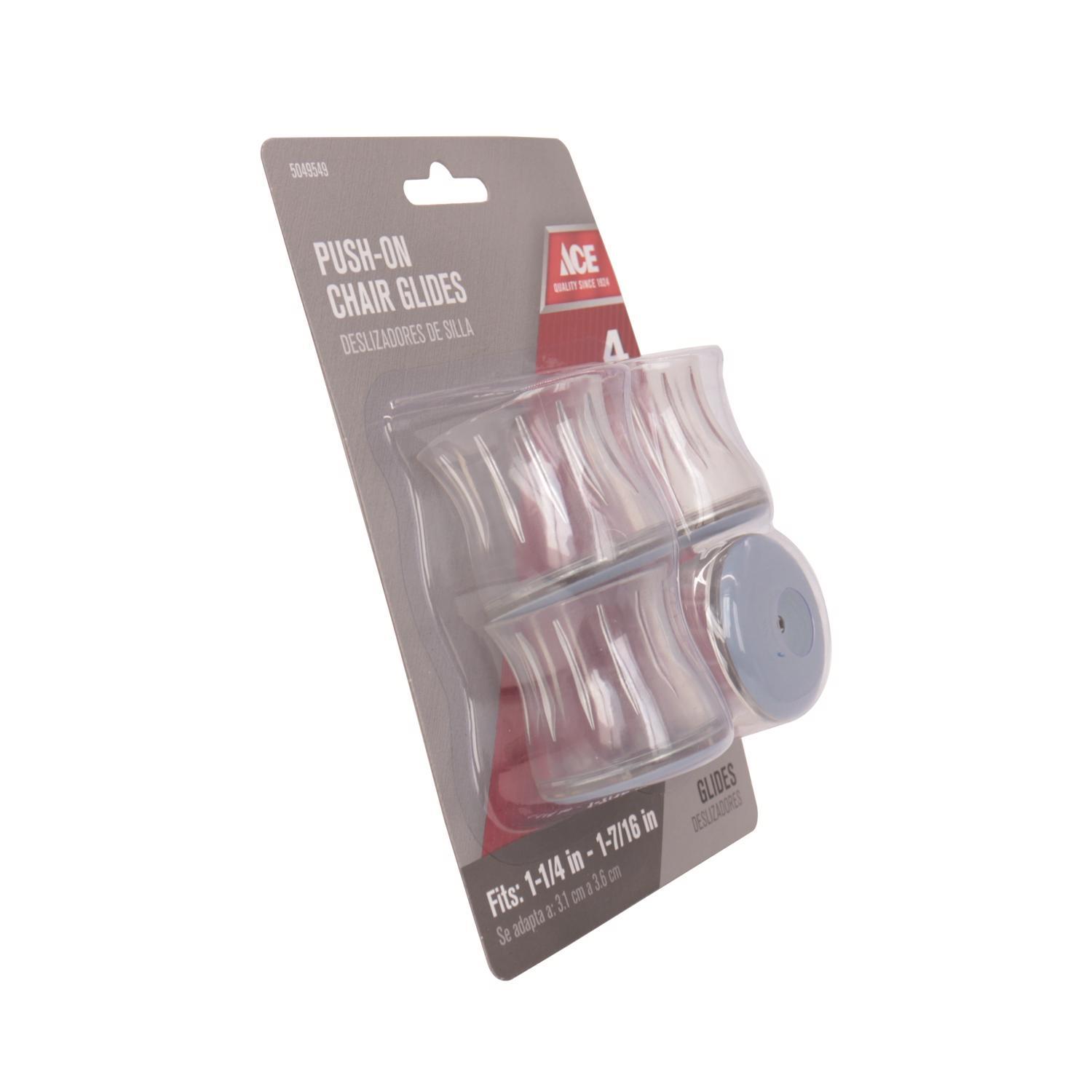 Ace Gray 1-5/8 in. Push-On Plastic Chair Glide 4 pk