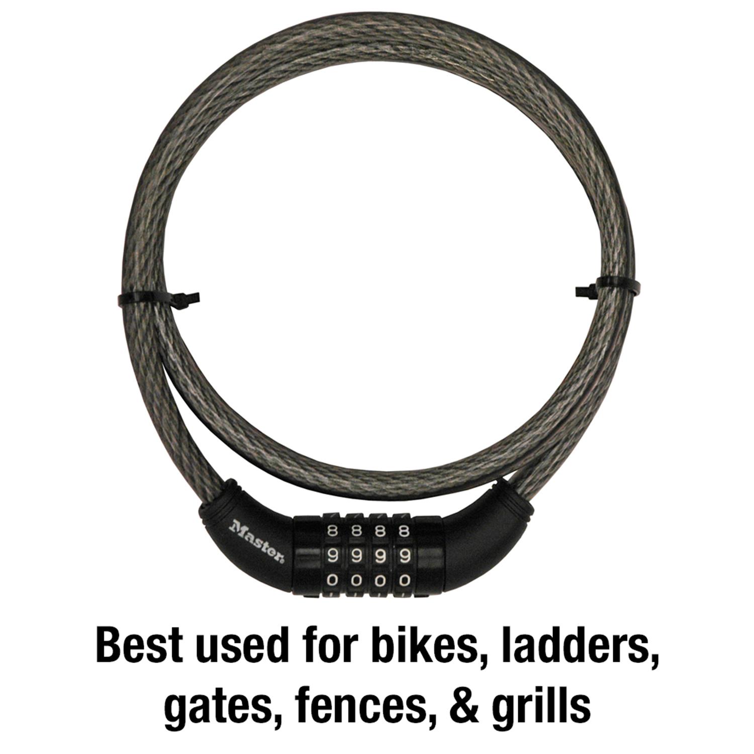 Master Lock 3/8 in. D X 60 in. L Vinyl Coated Steel Locking Cable