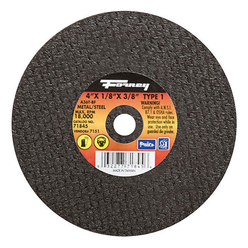 Forney 4 in. D X 3/8 in. Aluminum Oxide Metal Cut-Off Wheel 1 pc