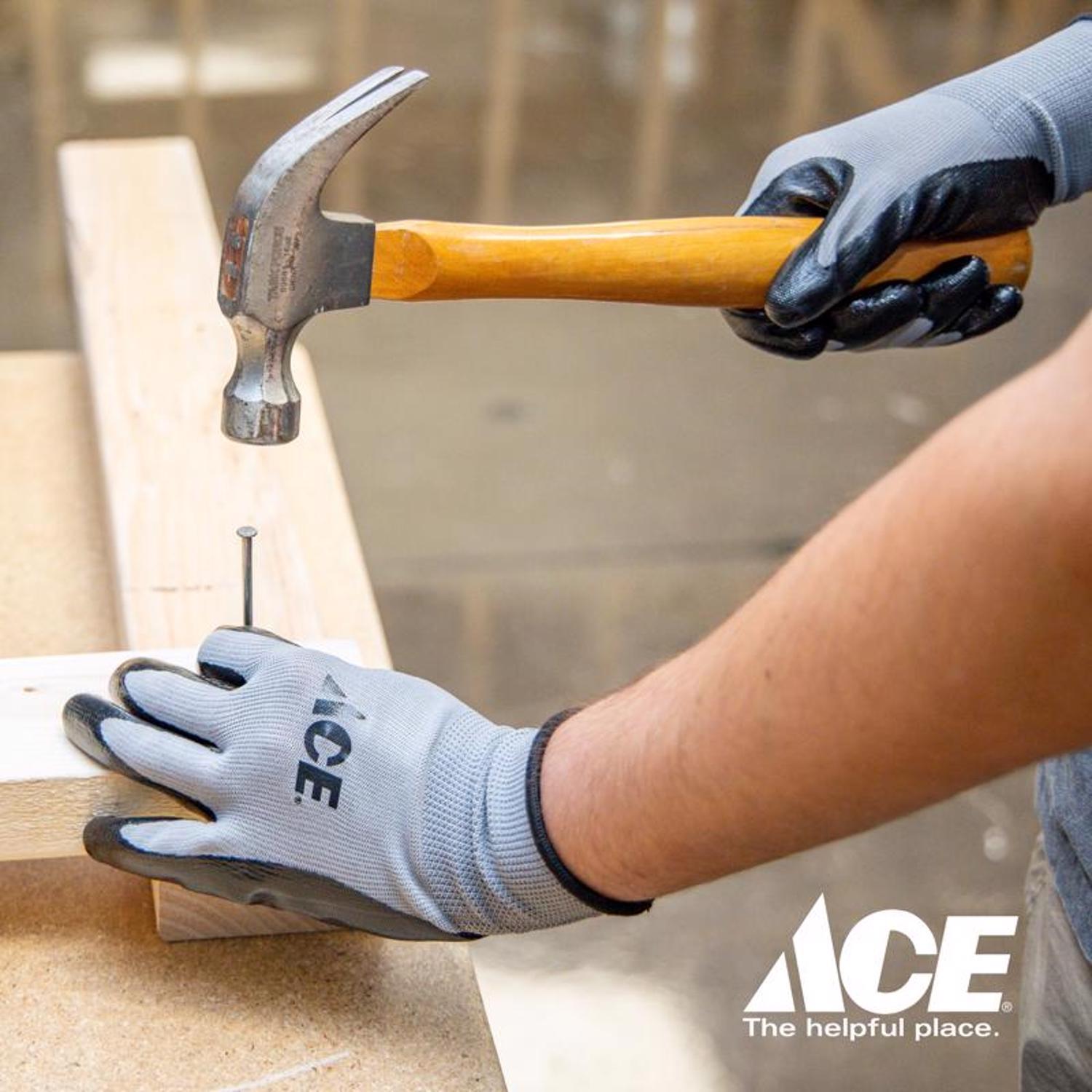 Ace Men's Indoor/Outdoor Coated Work Gloves Red L 1 pair