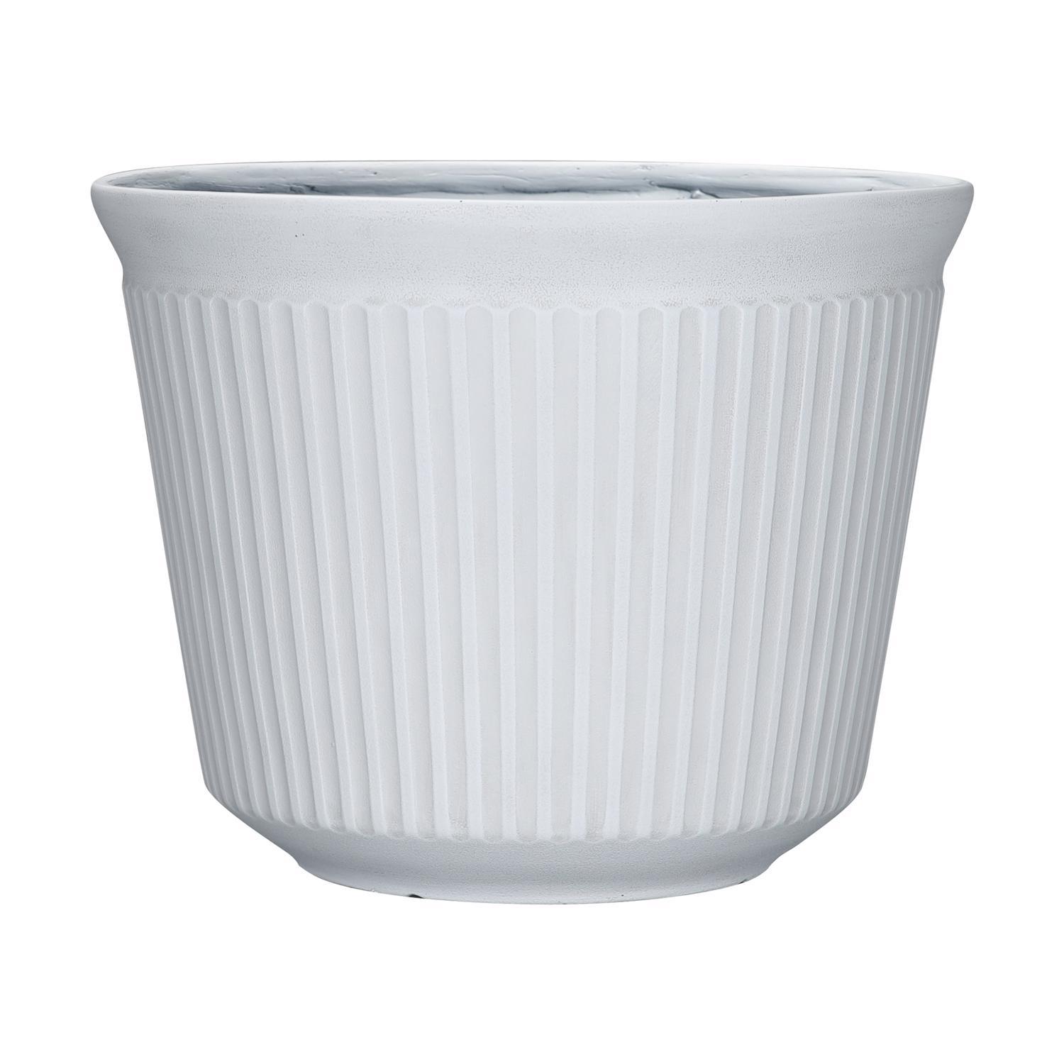 L&G 9.33 in. H X 12 in. W X 12 in. D X 12 in. D Polyresin Finola Planter White