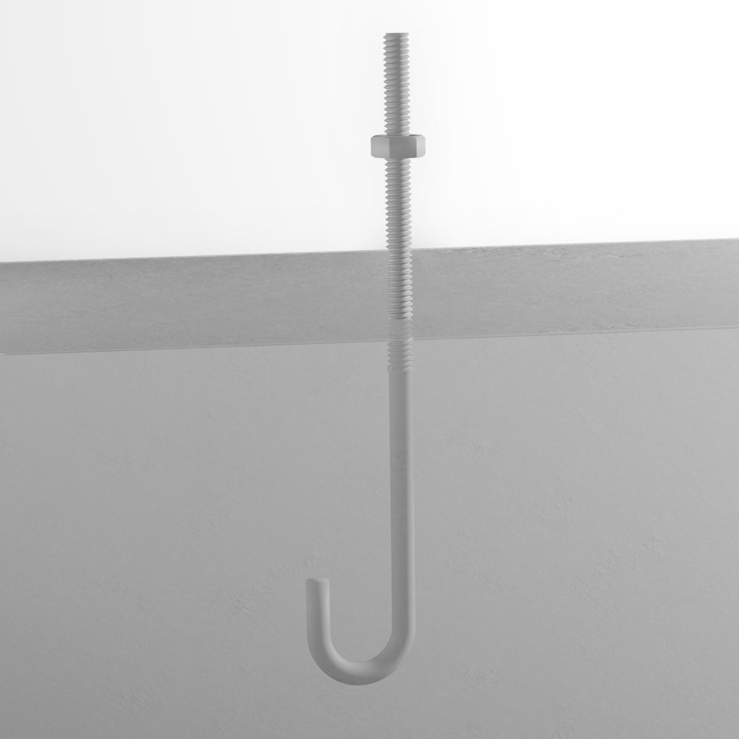 Hampton Small Zinc-Plated Silver Zinc 1 in. L J-Bolt 115 lb 1 pk