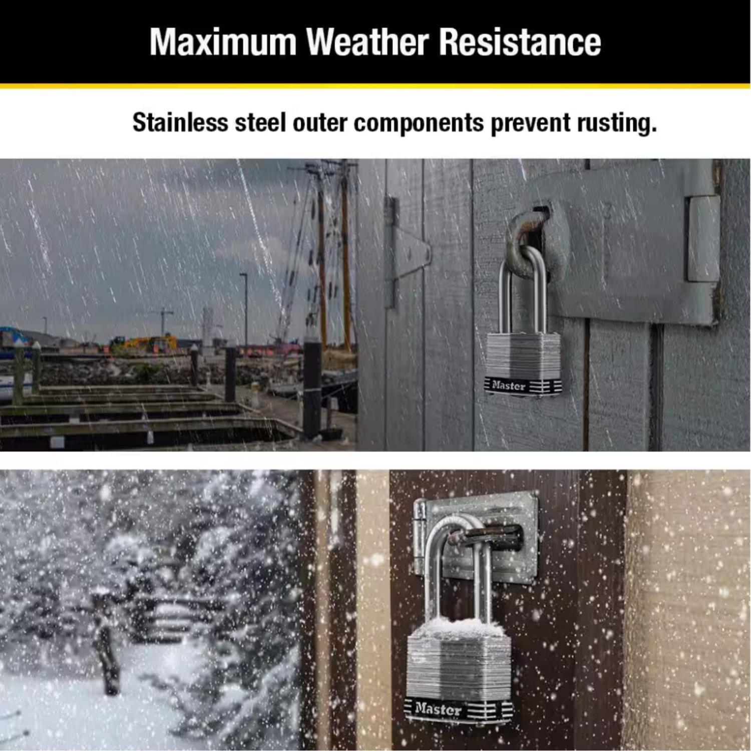 Master Lock 1-3/4 in. W Laminated Steel 4-Pin Cylinder Marine Padlock