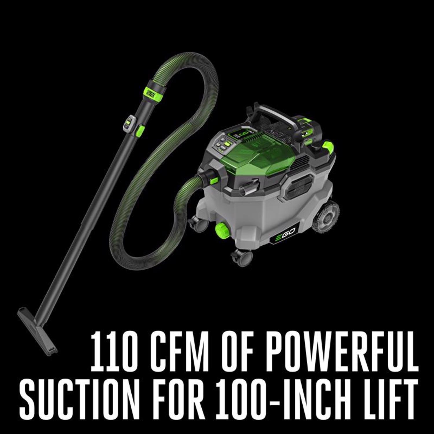 EGO Power+ WDV0904 9 gal Cordless Wet/Dry Vacuum Kit (Battery & Charger) 56 V W/ 5.0AH BATTERY