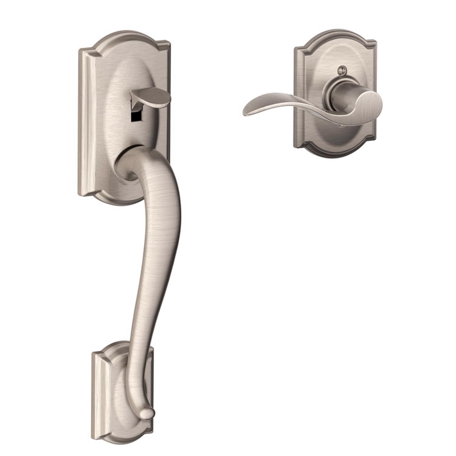 Schlage Camelot Satin Nickel Handleset