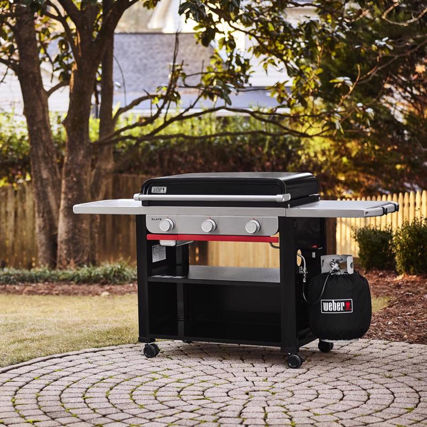 Weber Slate Rust-Resistant 3 Burner Liquid Propane Outdoor Griddle Black 30IN