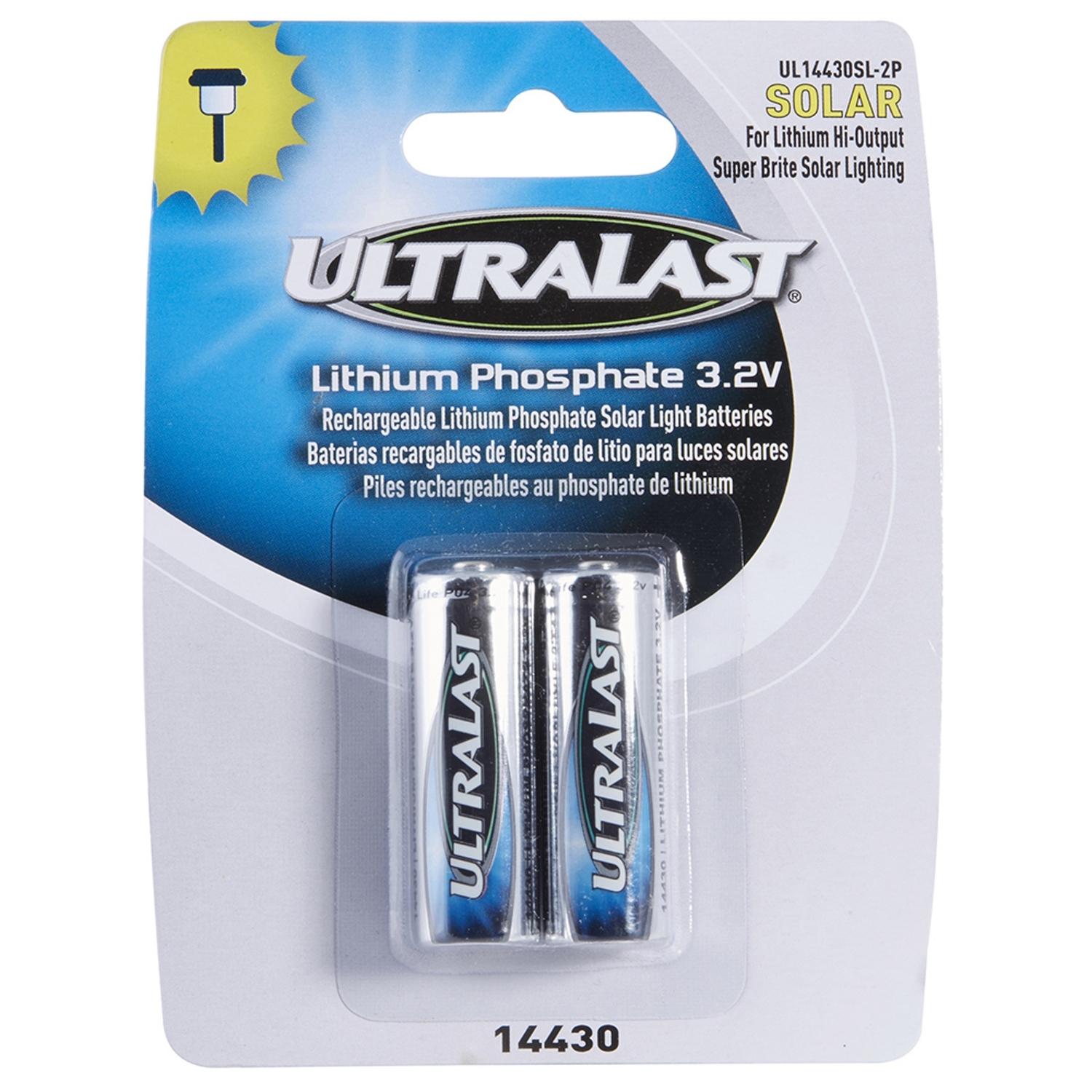 UltraLast Lithium Phosphate 14430 3.2 V 0.4 mAh Solar Rechargeable