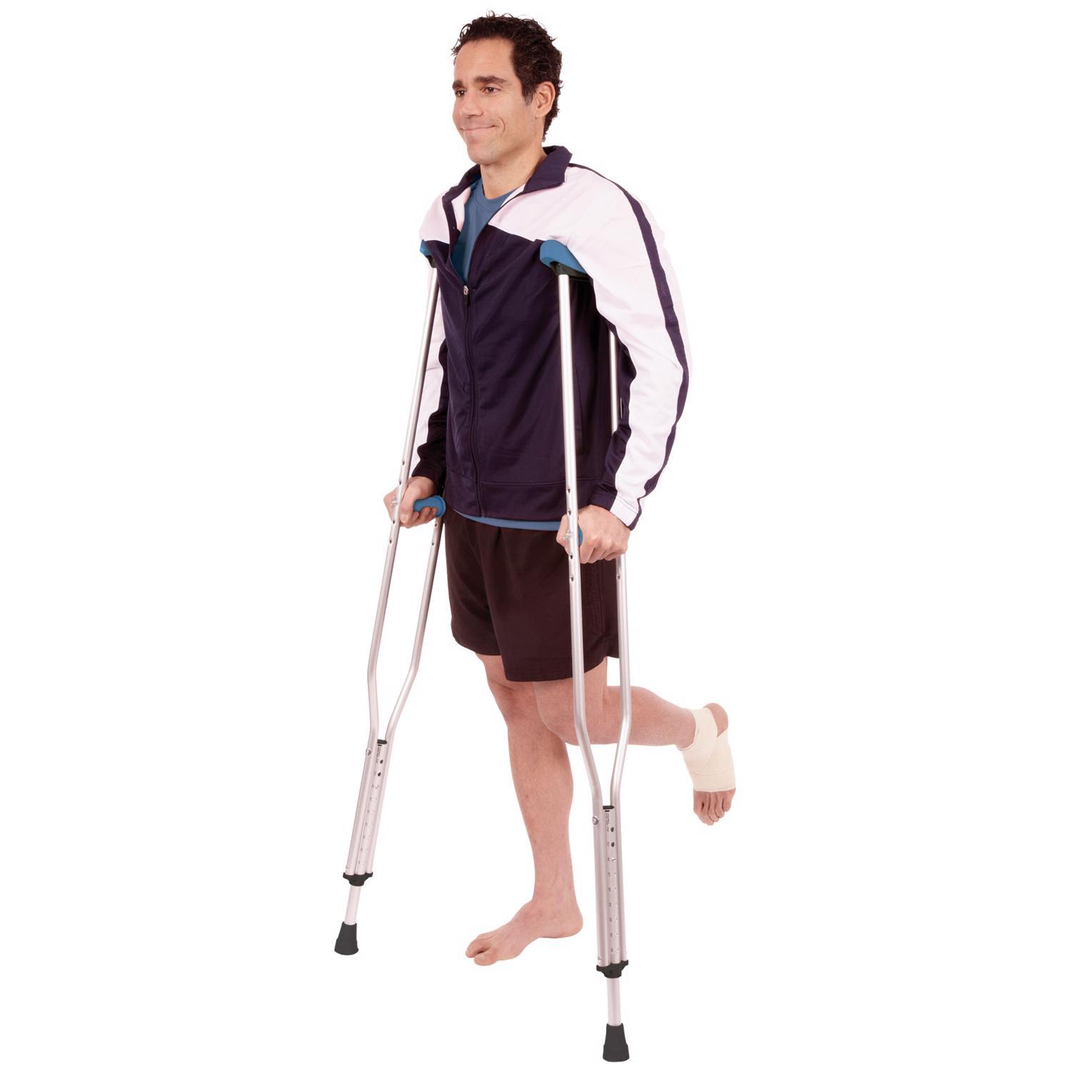Carex Health Brands Blue Folding Crutches Aluminum/Plastic 58 in. H X 8 in. L
