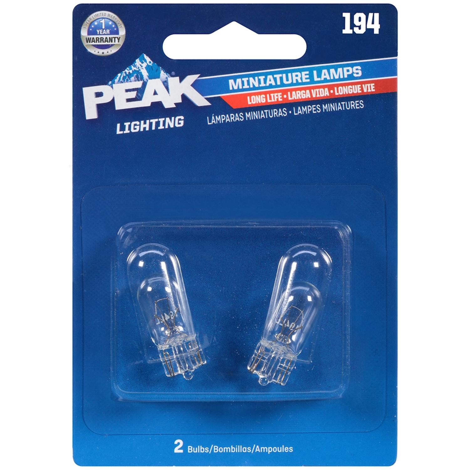 Peak Incandescent Indicator Miniature Automotive Bulb 194