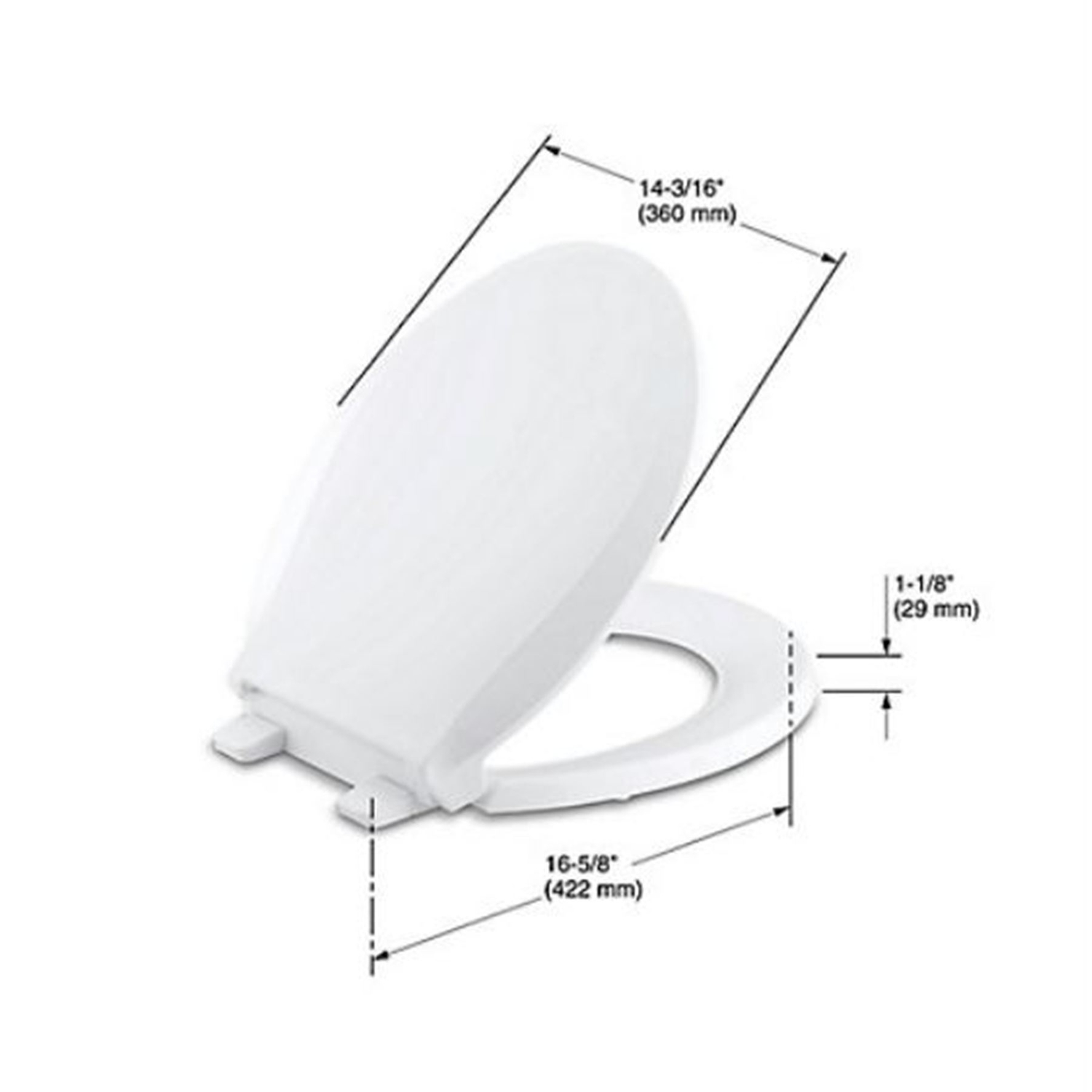 Kohler Cachet Slow Close Round White Plastic Toilet Seat