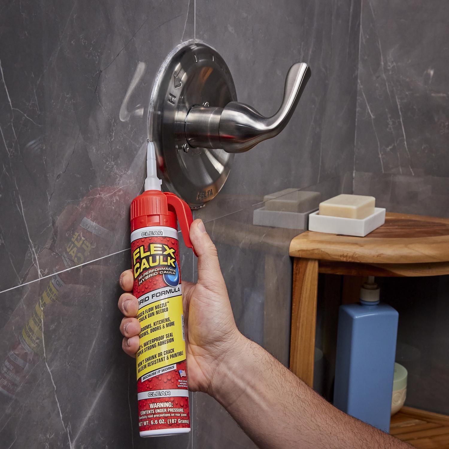 Flex Seal Family of Products Flex Caulk Clear Polymer Advanced Hybrid Polymer Caulk 6.6 fl. oz.