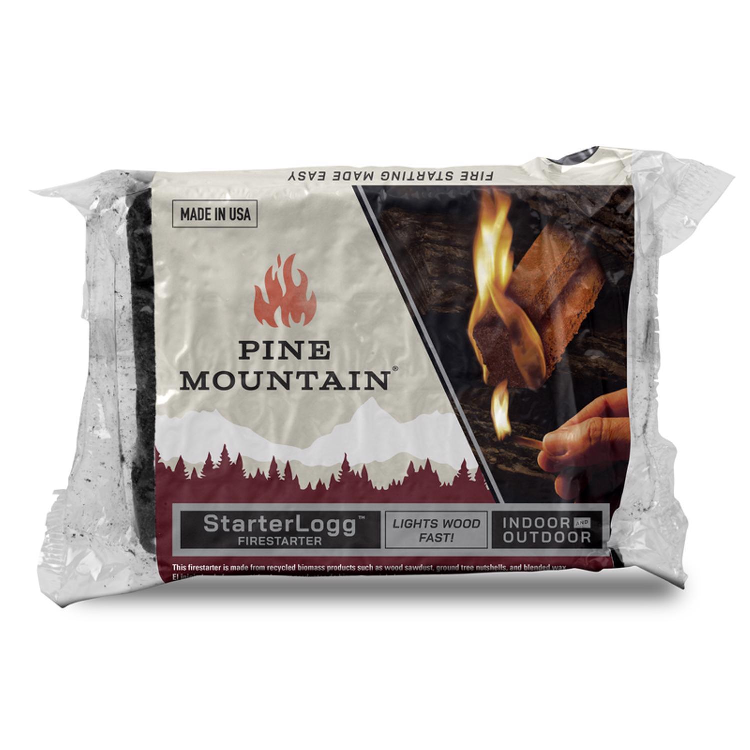 Pine Mountain Starter Logg Pine Sawdust Fire Starter 30 min 4 pk