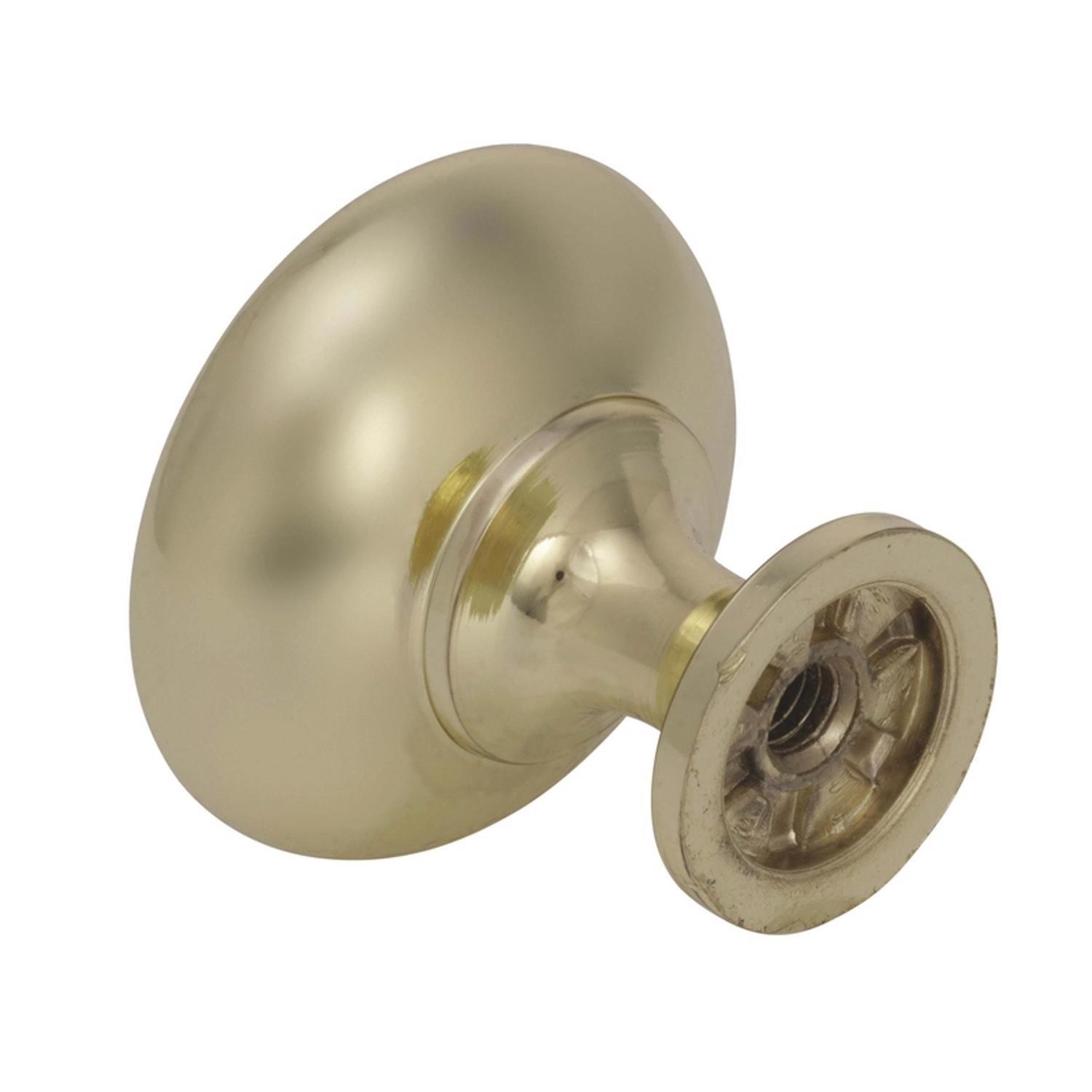Amerock Allison Round Cabinet Knob 1-1/4 in. D 1-1/8 in. Polished Brass 1 pk