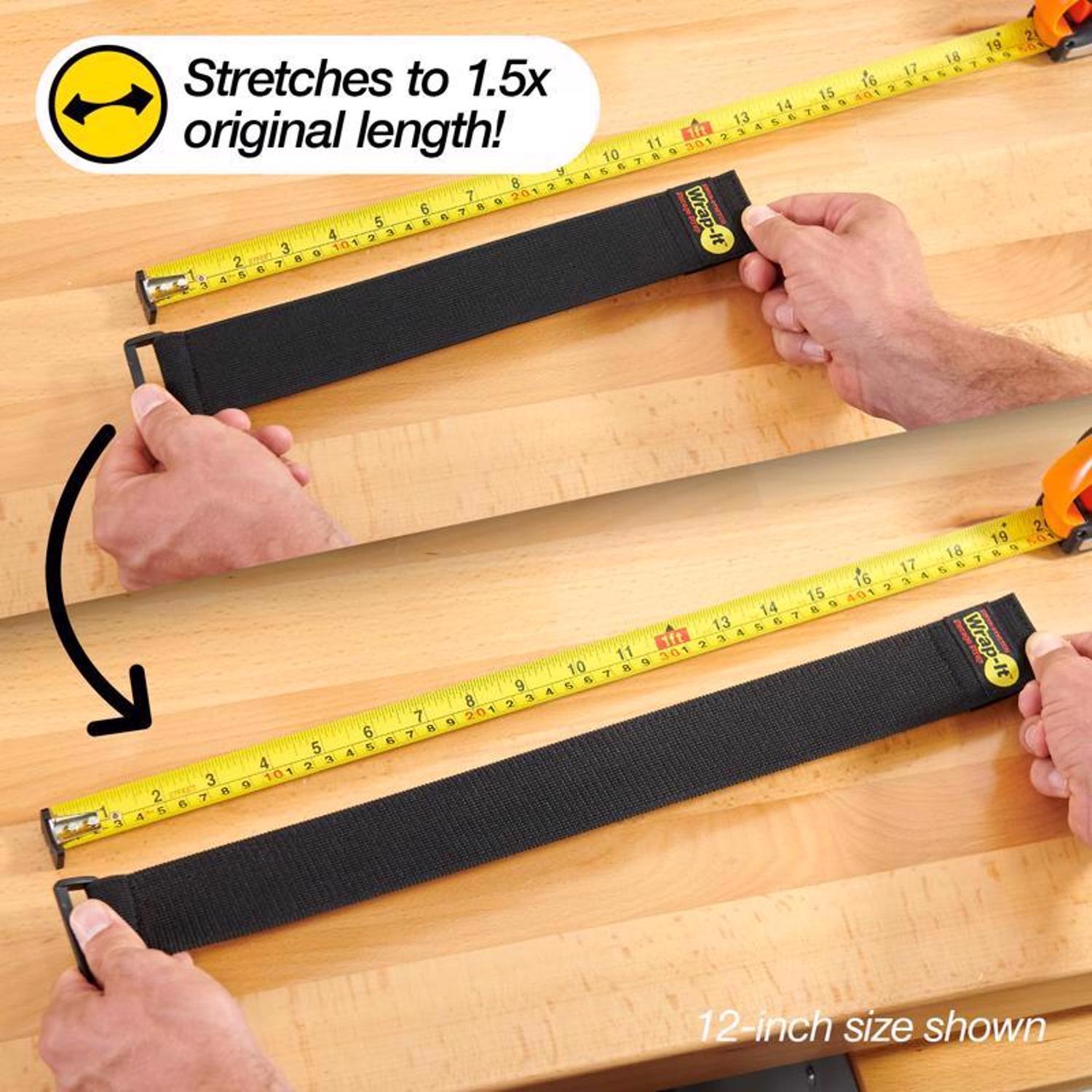 Wrap-It Super-Stretch 1 in. W X 9 in. L Black Stretch Storage Straps 10 lb 5 pk