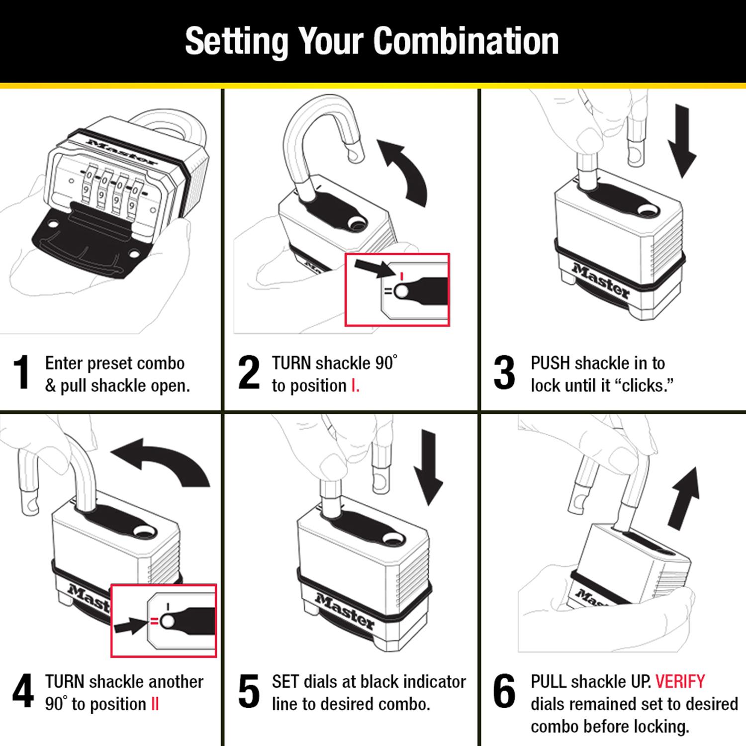 Master Lock Magnum 2 in. H X 1-7/32 in. W X 2 in. L Steel Ball Bearing Locking Weather-Resistant Pad