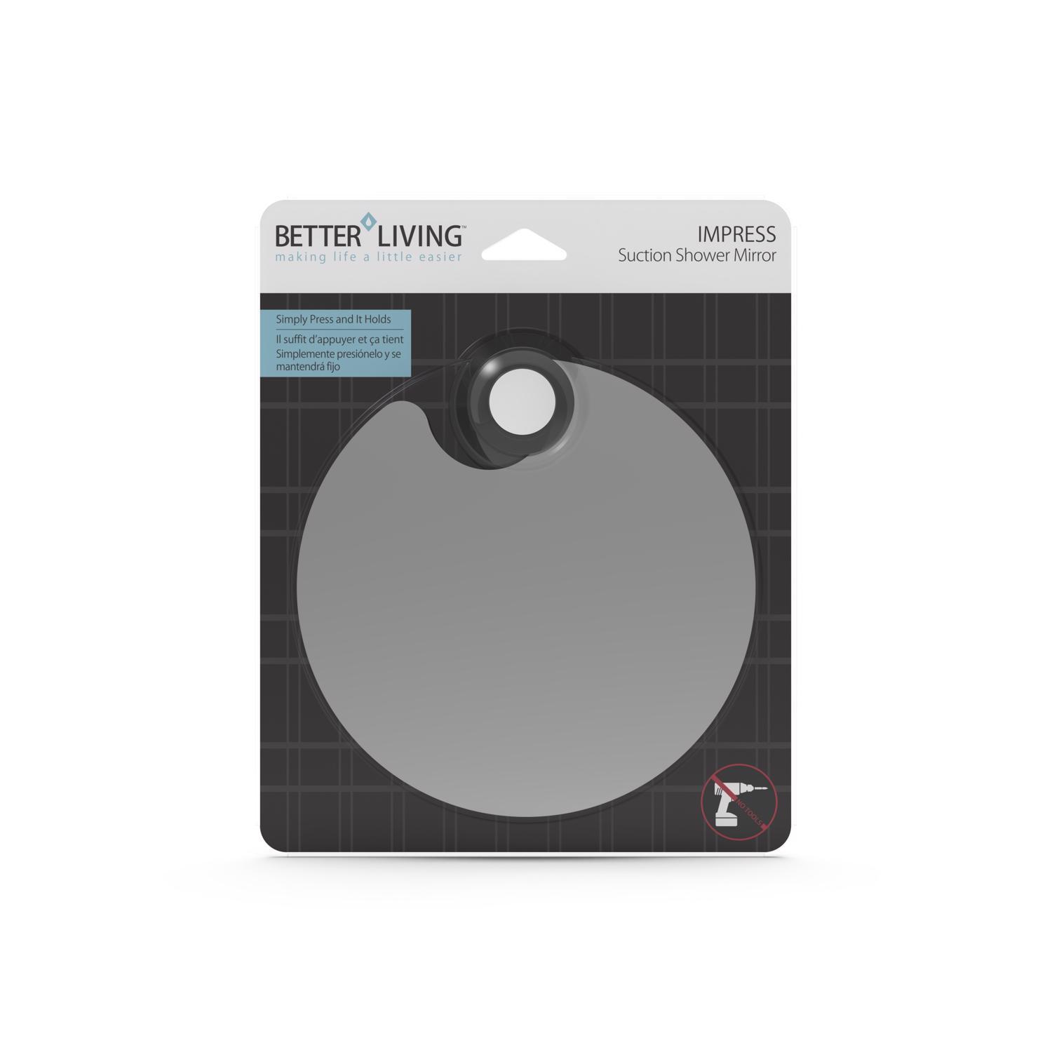 Better Living 7 in. H X 7 in. W Wall Mount Shower Mirror Gray Stine