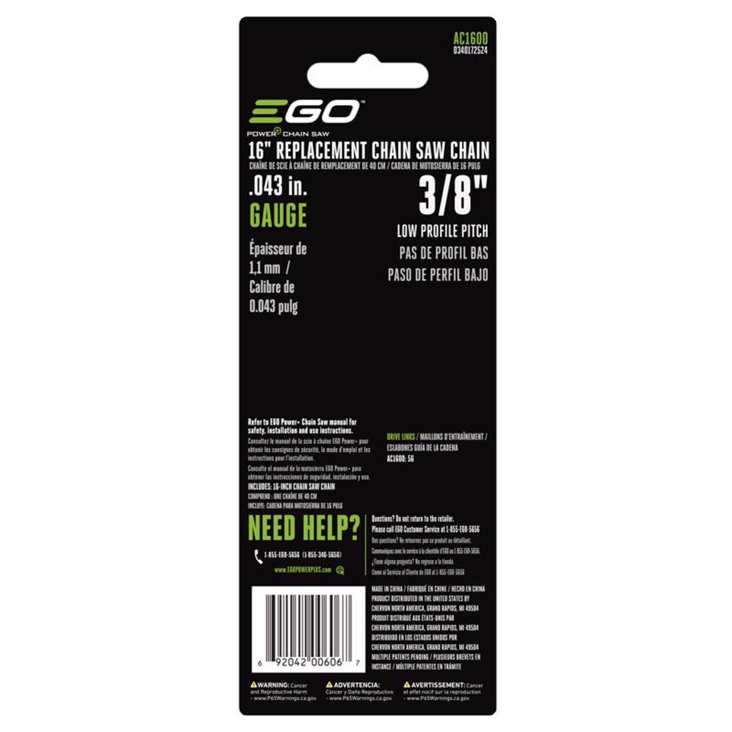 EGO AC1600 16 in. Chainsaw Chain 56 links
