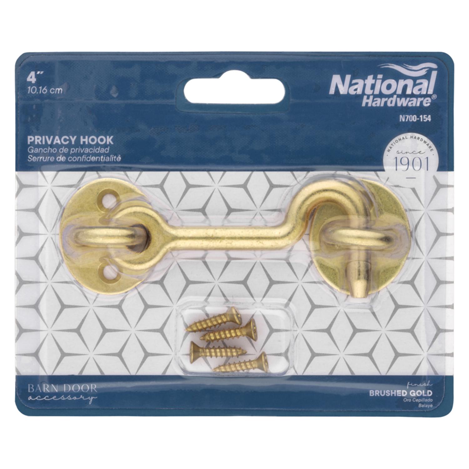 National Hardware 4 in. L Brushed Gold Steel Hook and Eye Closure 1 pc
