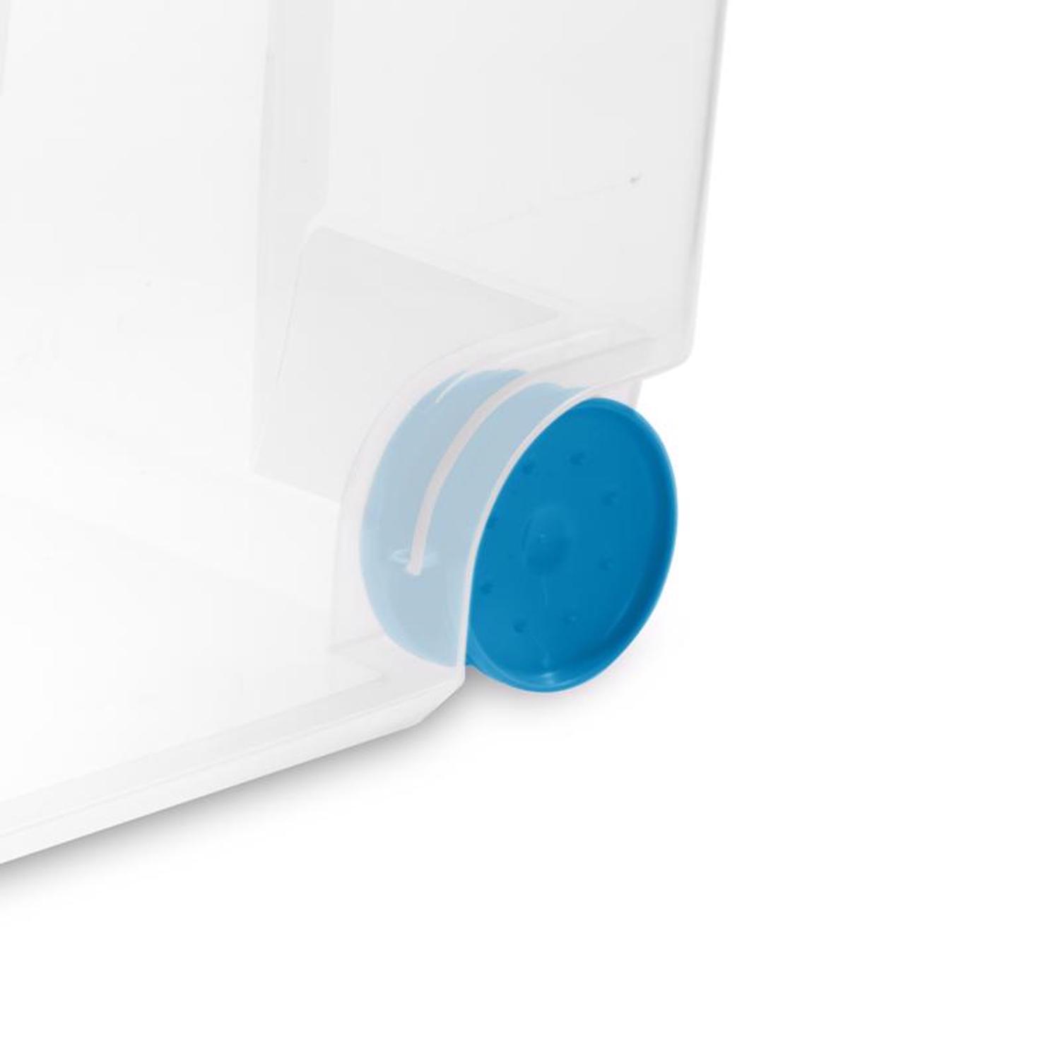 Sterilite 120 qt Blue/Clear Storage Tote w/Wheels 16.75 in. H X 19.625 in. W X 30.25 in. D