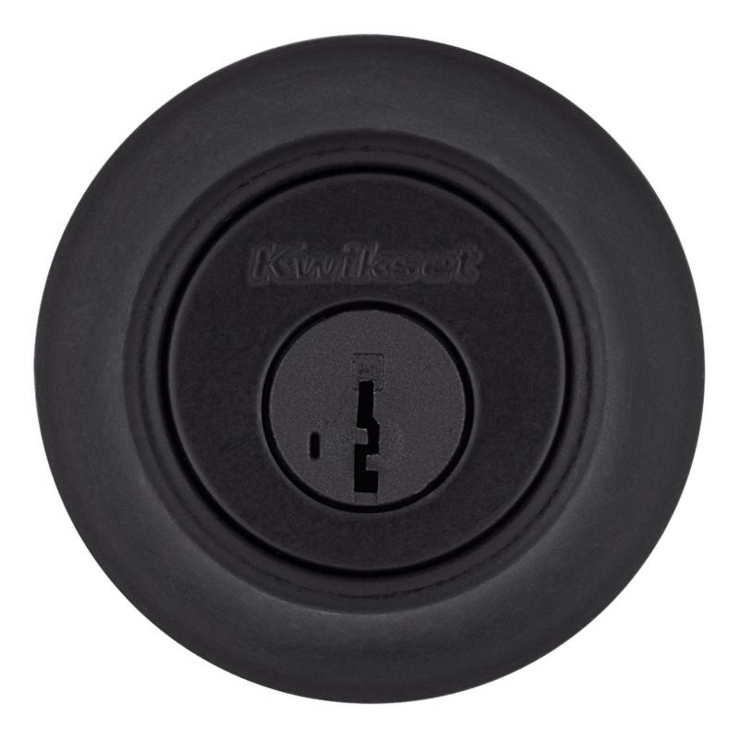 Kwikset Matte Black Single Cylinder Deadbolt 2-3/4 in.
