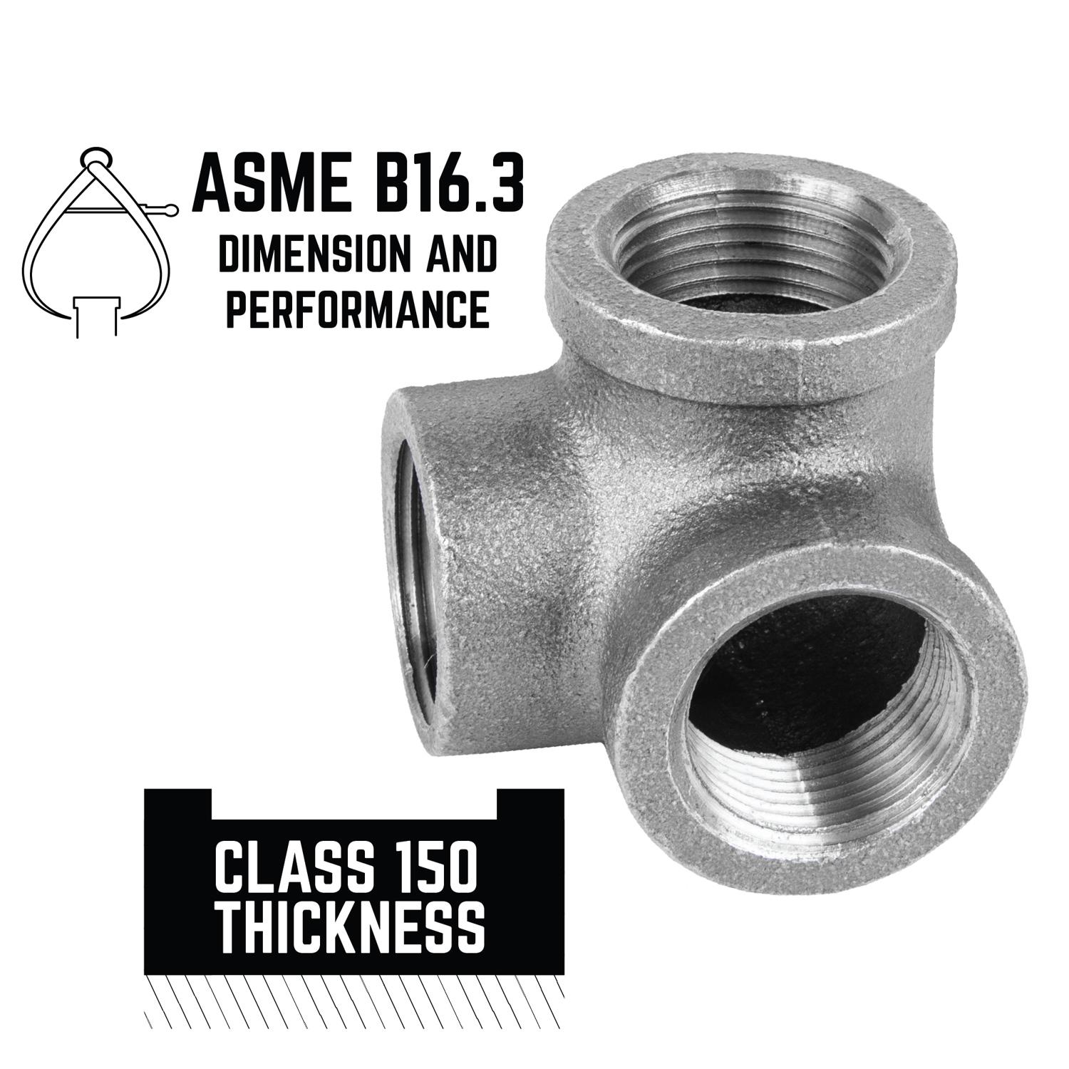 STZ Industries 1/2 in. FIP each X 1/2 in. D FIP 1/2 in. D FIP Black Malleable Iron Side Out Elbow