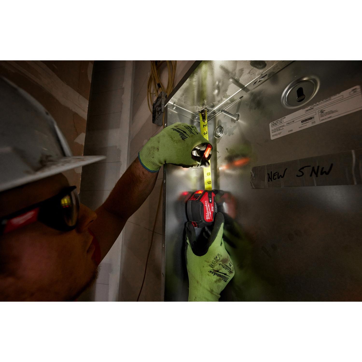 Milwaukee 25 ft. L X 1-1/16 in. W Compact Wide Blade with LED Light Magnetic Tape Measure 1 pk