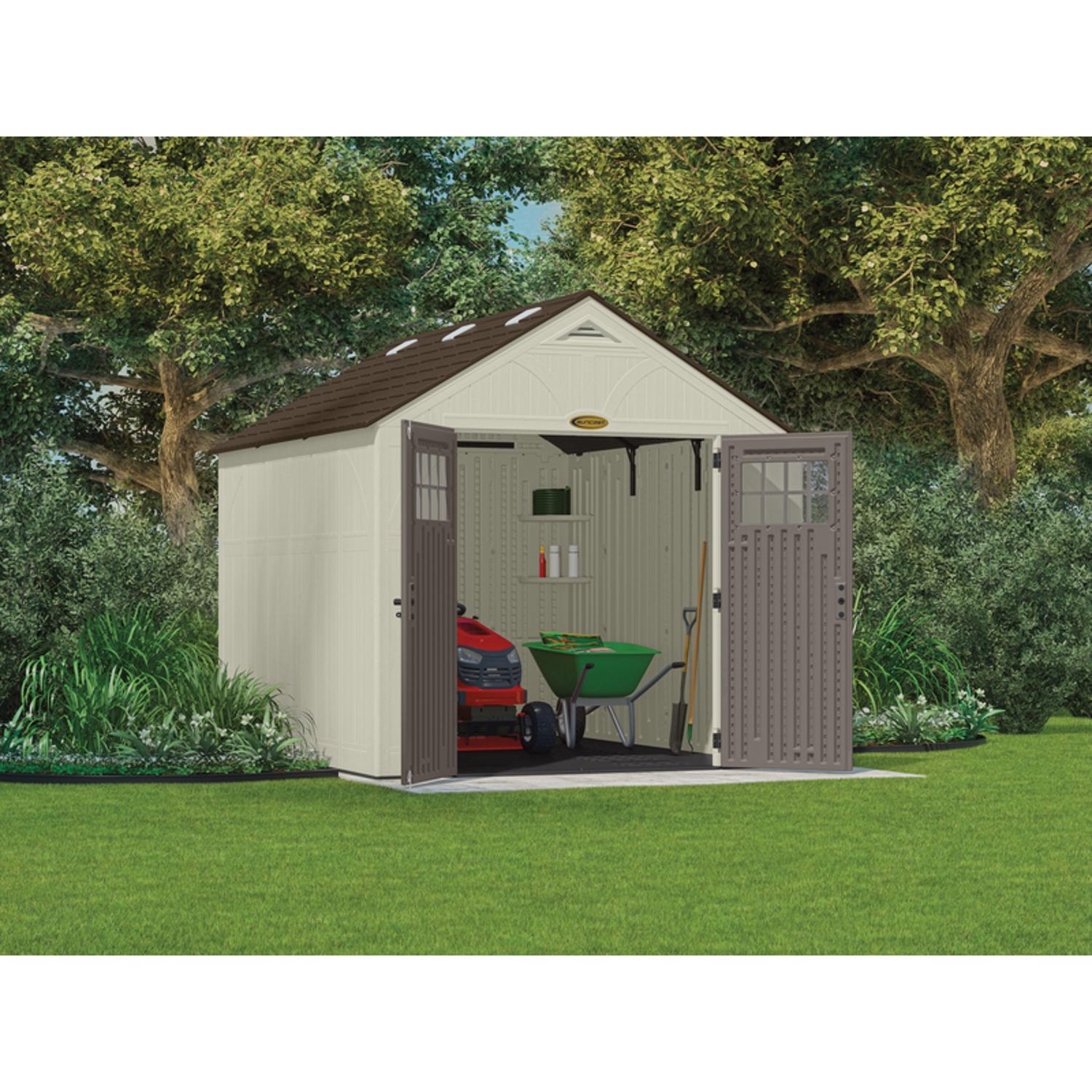 Suncast Tremont 8 ft. x 10 ft. Resin Vertical Peak Storage Shed with