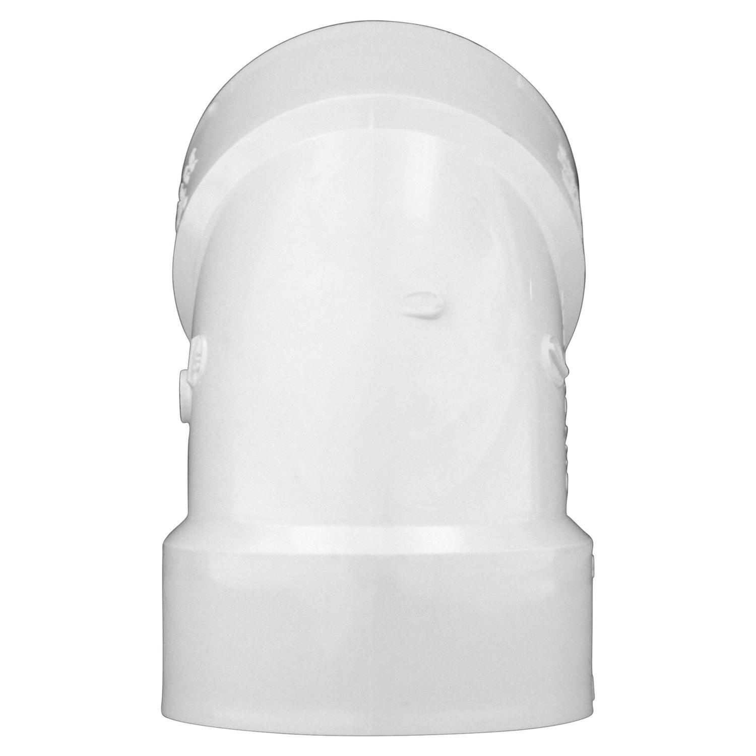 Charlotte Pipe Schedule 40 4 in. Hub X 4 in. D Hub PVC Elbow 1 pk