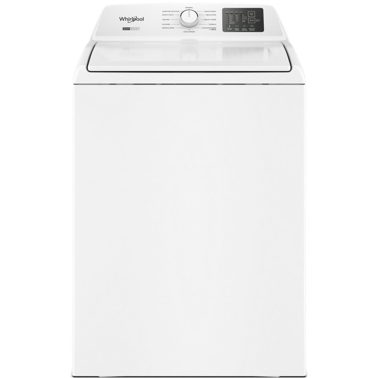 Whirlpool 4.8 - 4.9 Cu. Ft. Whirlpool  Top Load Washer with 2-in-1 Removable Agitator. -White (WTW4107SW)