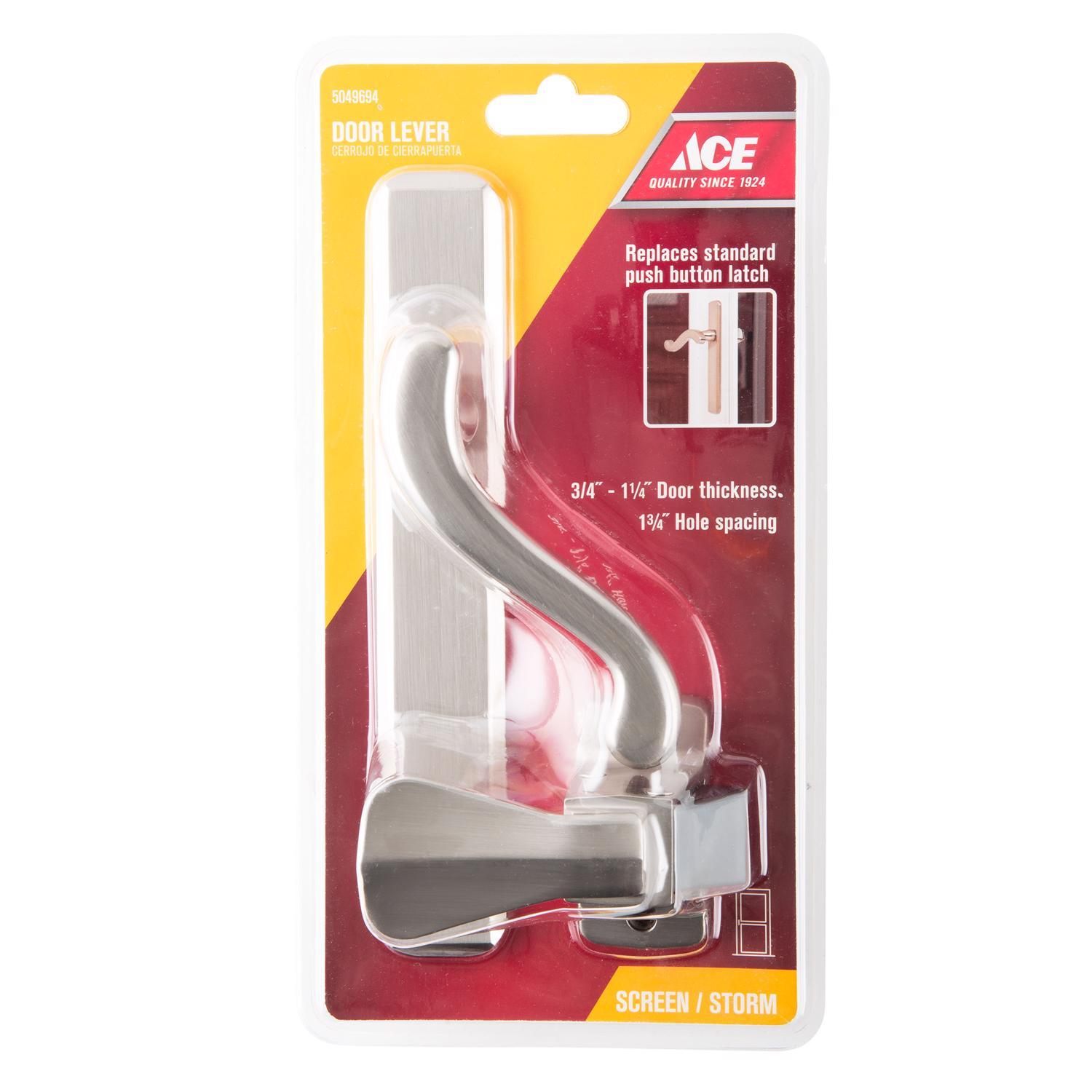 Ace Satin Nickel Silver Metal Screen Storm Door Latch 1 pk