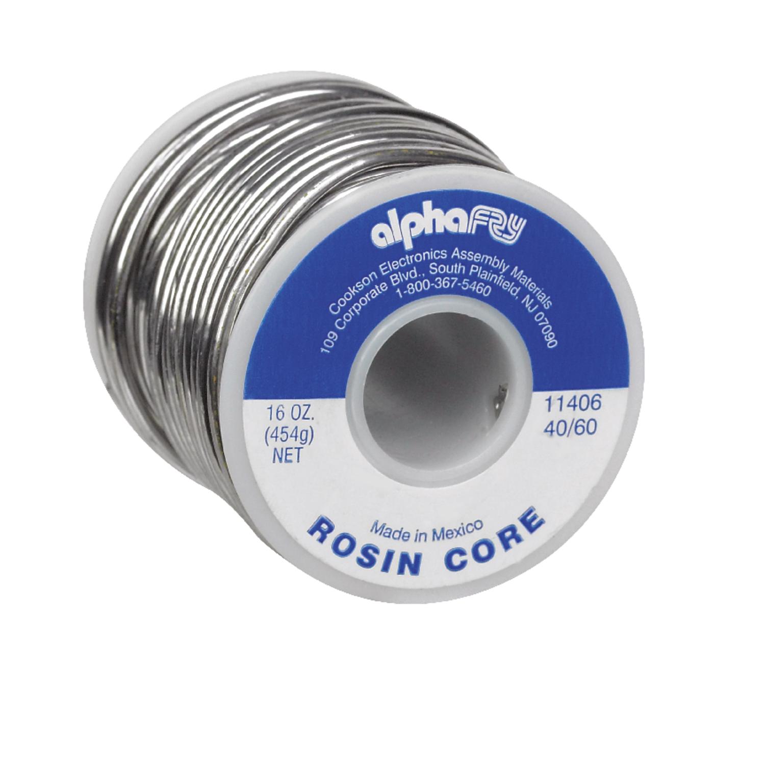 Alpha Fry 16 oz Rosin Core Solder Wire 0.09 in. D Tin/Lead 40/60 1 pc
