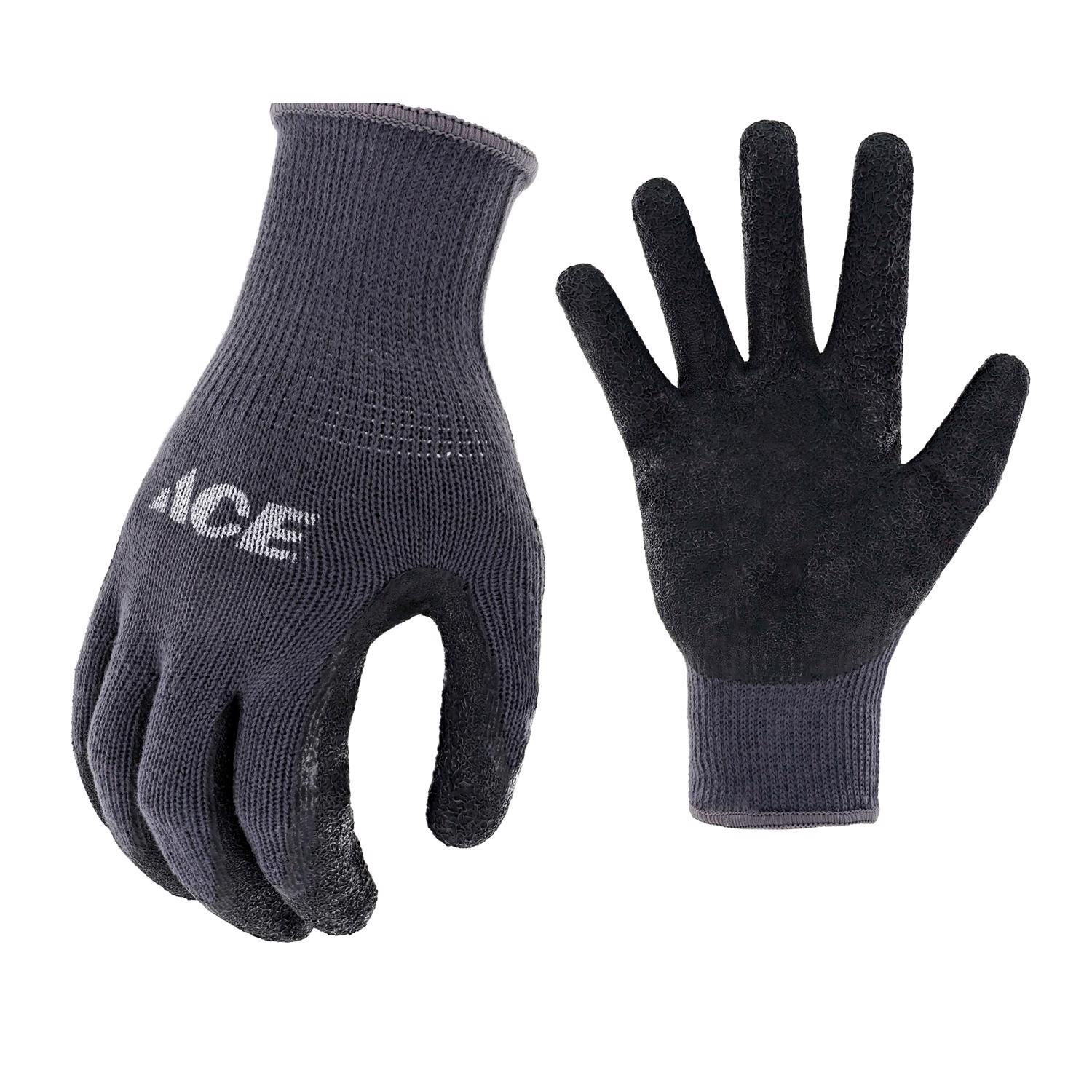 Ace Men's Indoor/Outdoor Coated Work Gloves Blue/Gray L 1 pair
