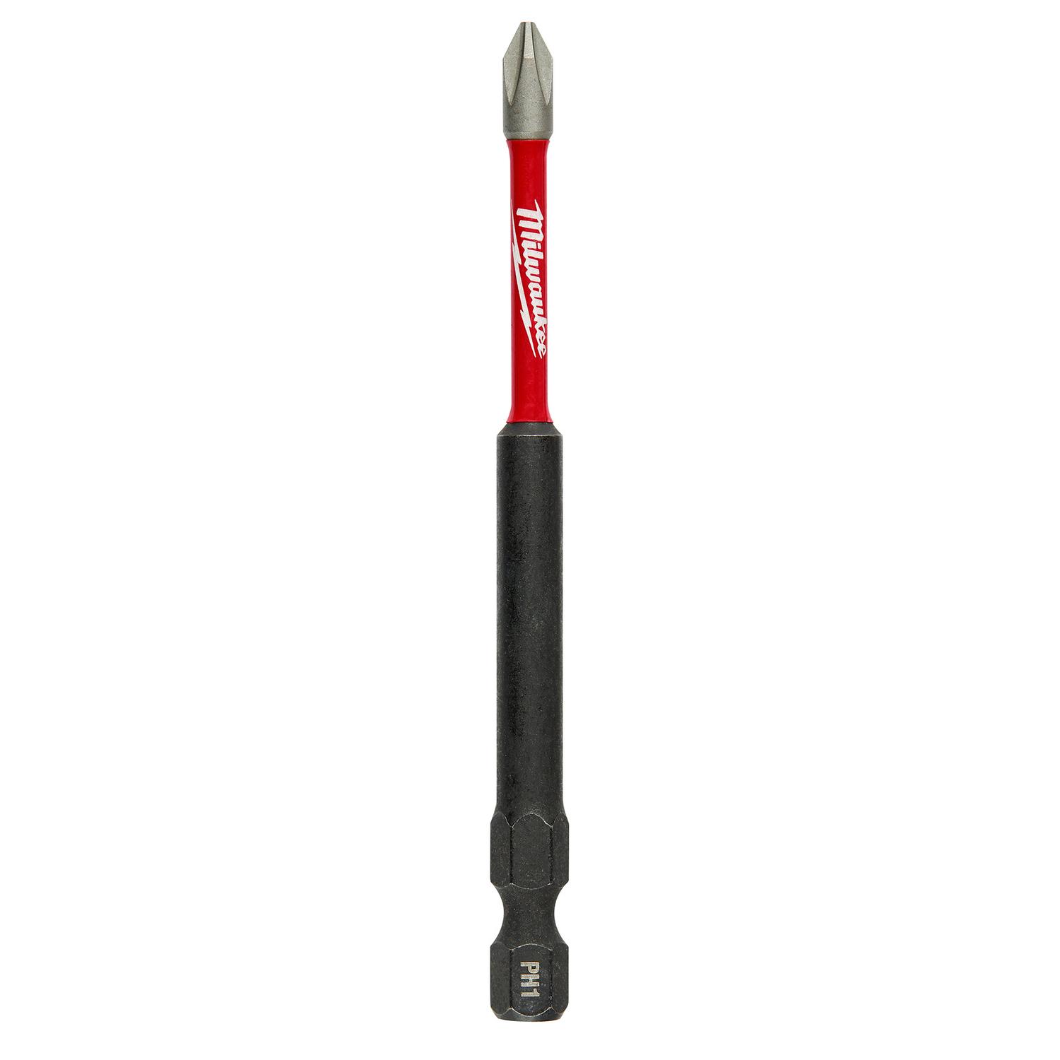 Milwaukee Shockwave Phillips #1 X 3-1/2 in. L Impact Power Bit Steel 1 pc