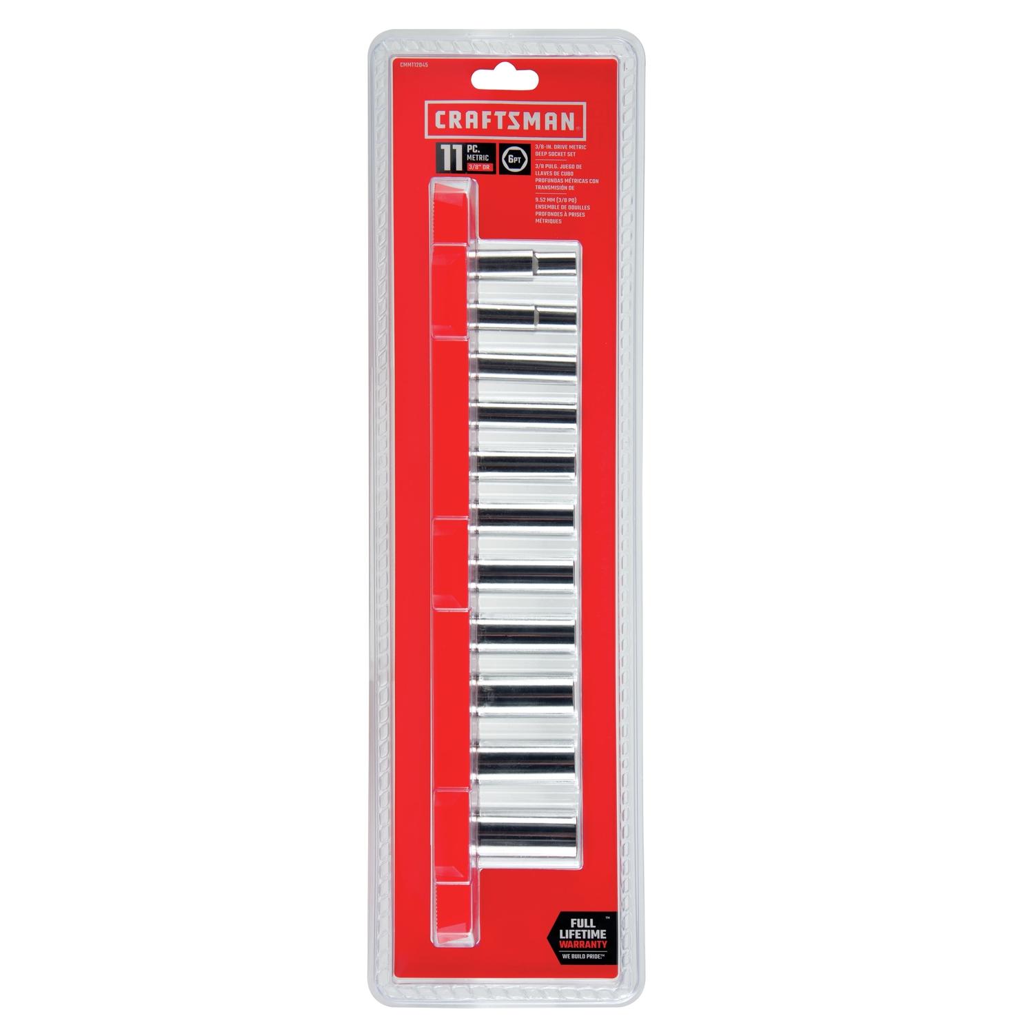 Craftsman 3/8 in. drive Metric 6 Point Deep Socket Set 11 pc