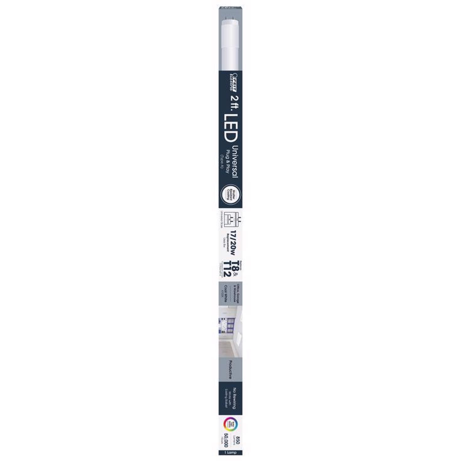 Feit Linear T8 G13 (Medium Bi-Pin) LED Bulb Cool White 20 Watt Equivalence 1 pk