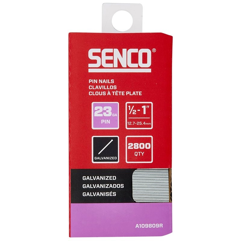Senco Micro Pin Strip Assortment, 1/2, 5/8, 3/4, 1 in. L, 23 ga., Galvanized/Plain, Headless